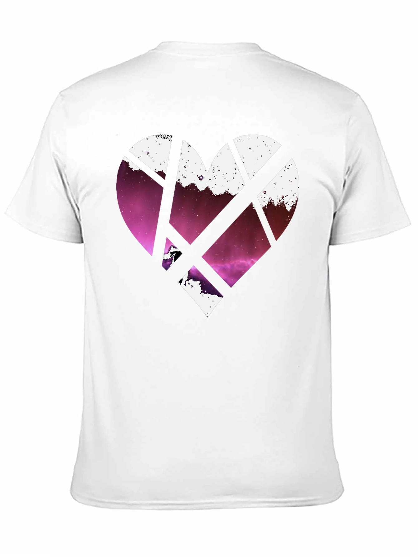 Heart Galaxy Graphic Tee - Black Cotton Blend