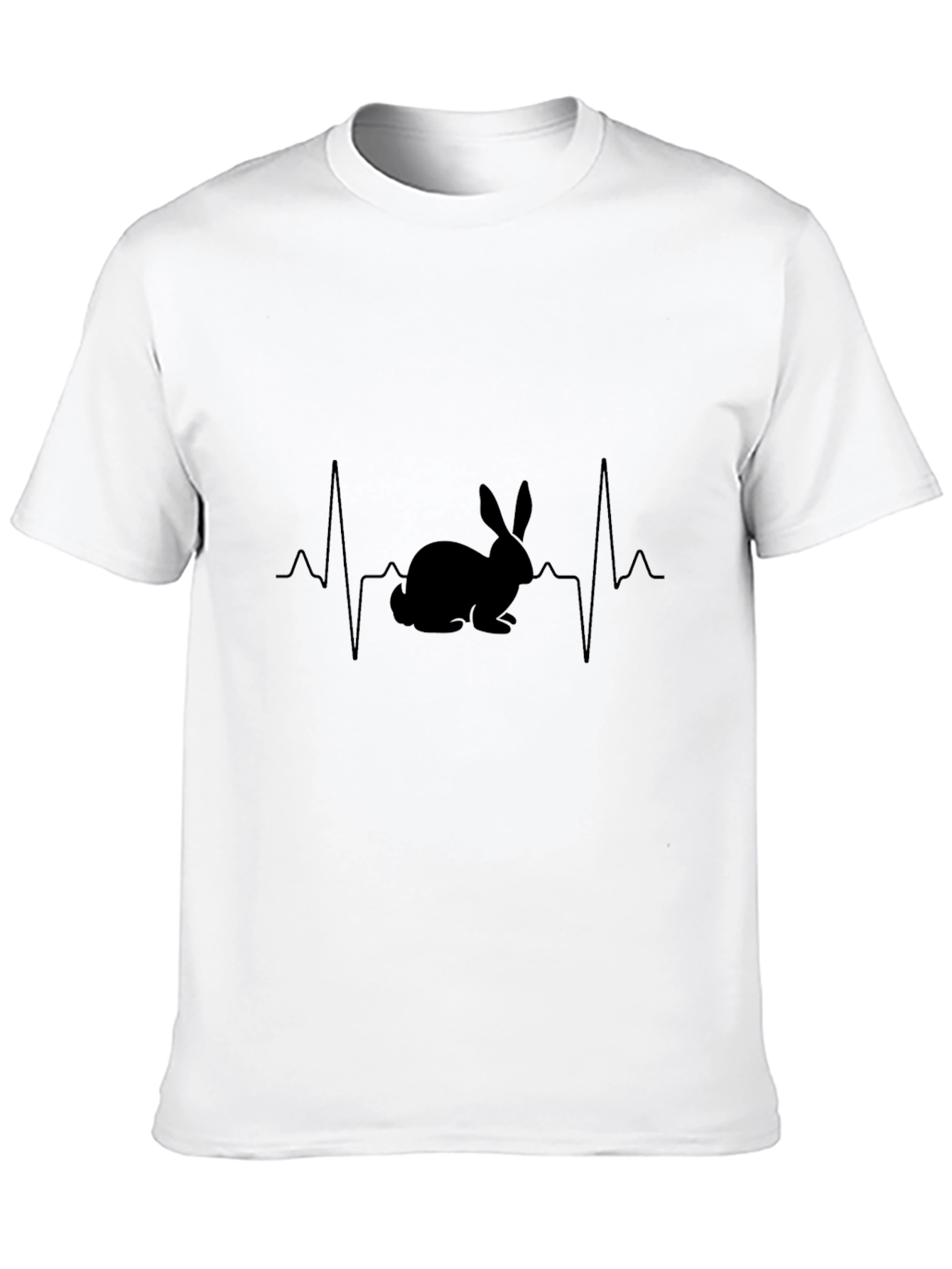 Rabbit Heartbeat Black T-Shirt