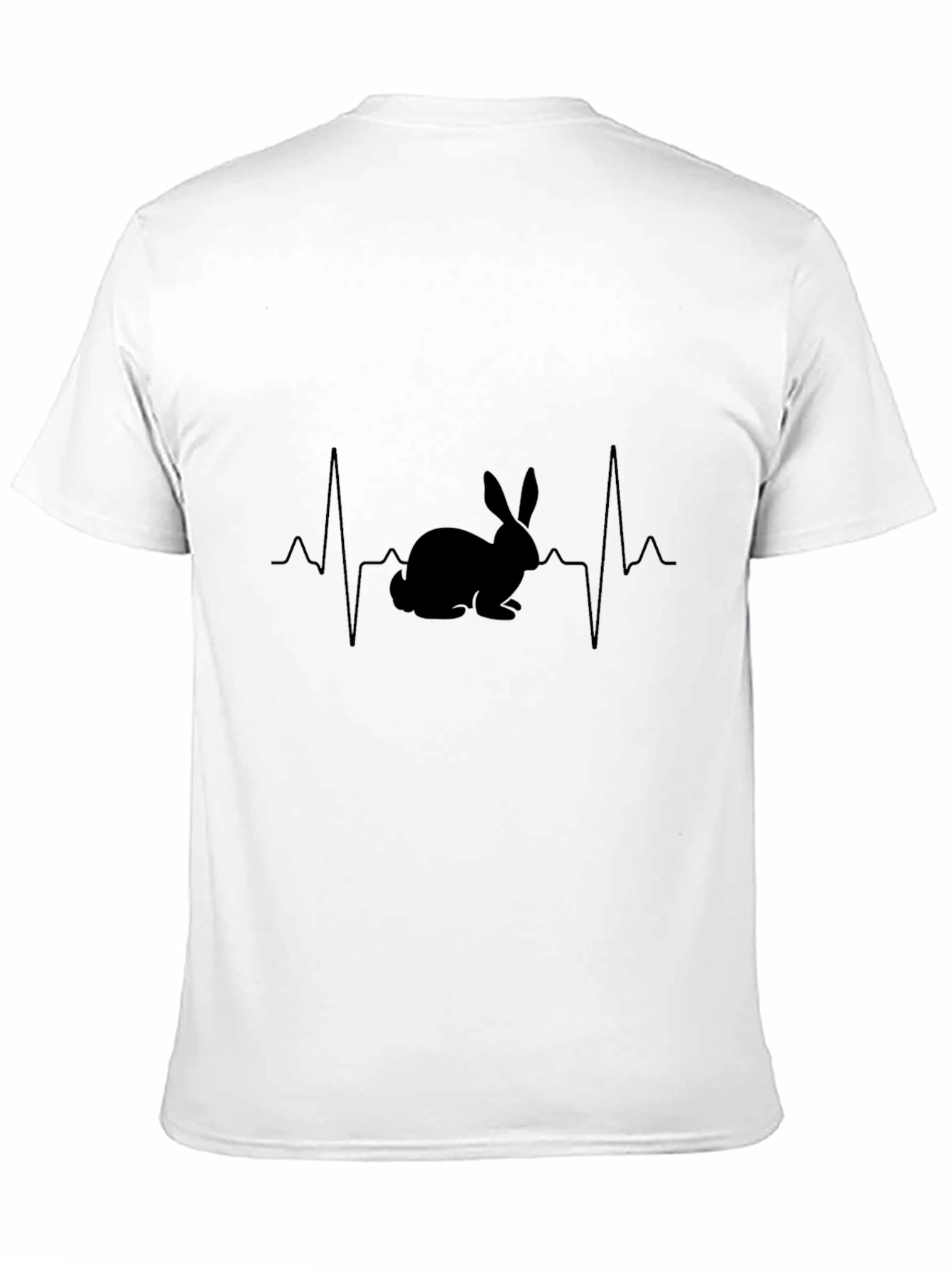 Rabbit Heartbeat Black T-Shirt