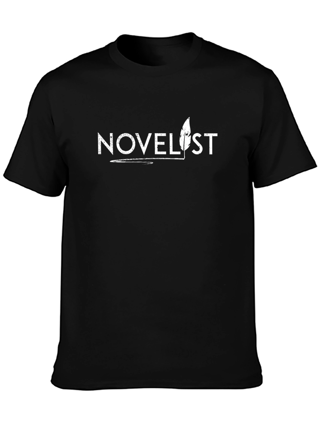 Novelists T-Shirt: Writers Quill Design - Black