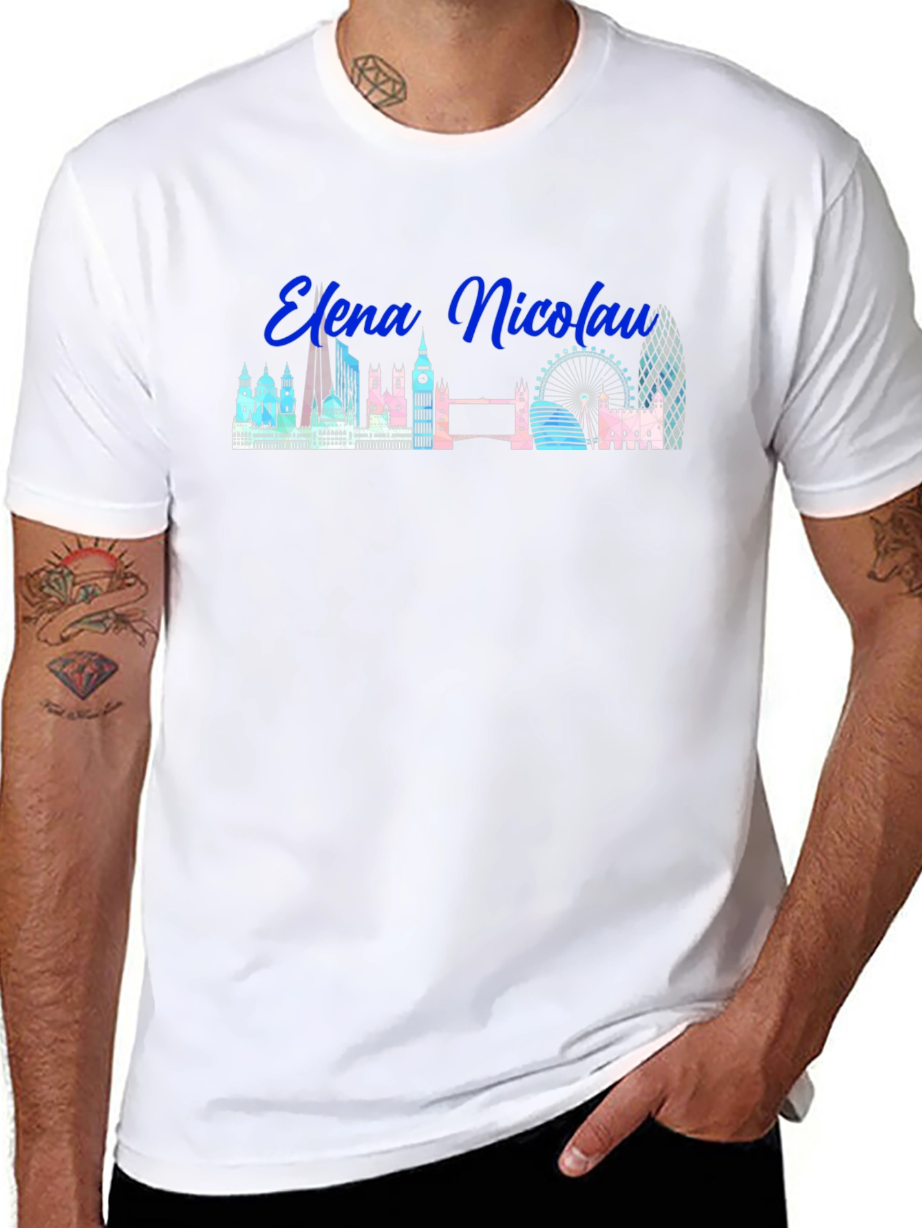 London Skyline T-Shirt Elena Nicolau Black