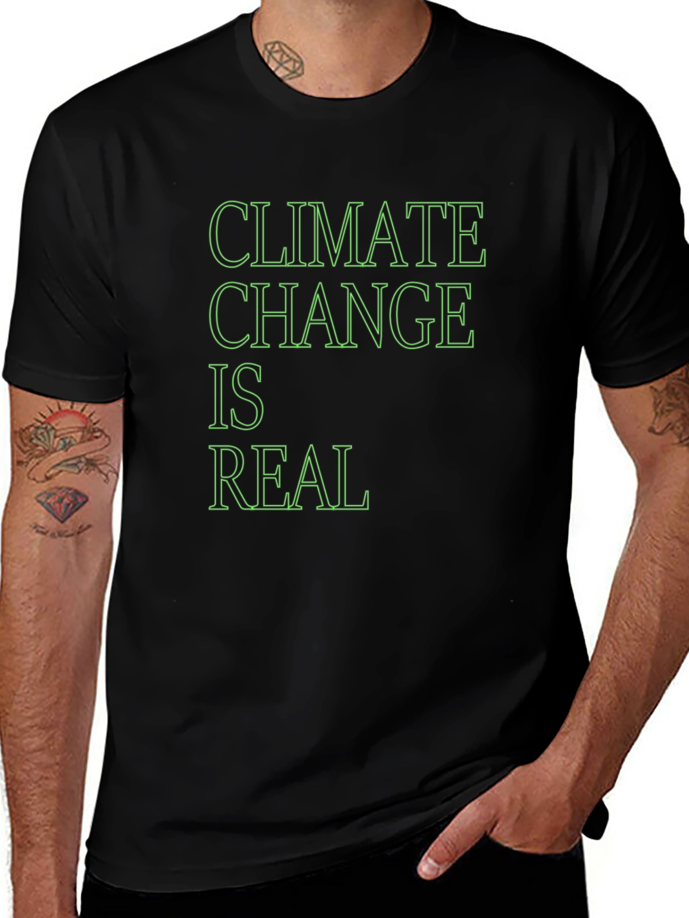 Climate Change is Real Black T-Shirt