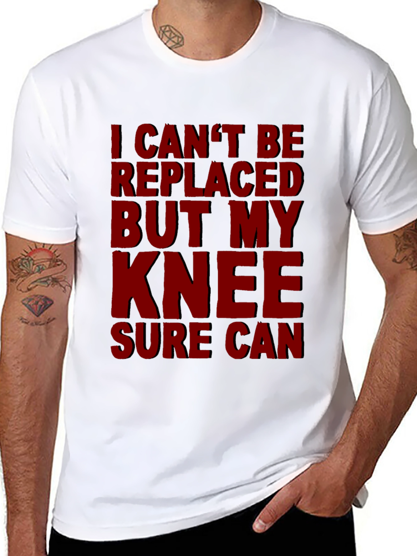 Funny Knee Replacement T-Shirt - I Cant Be Replaced