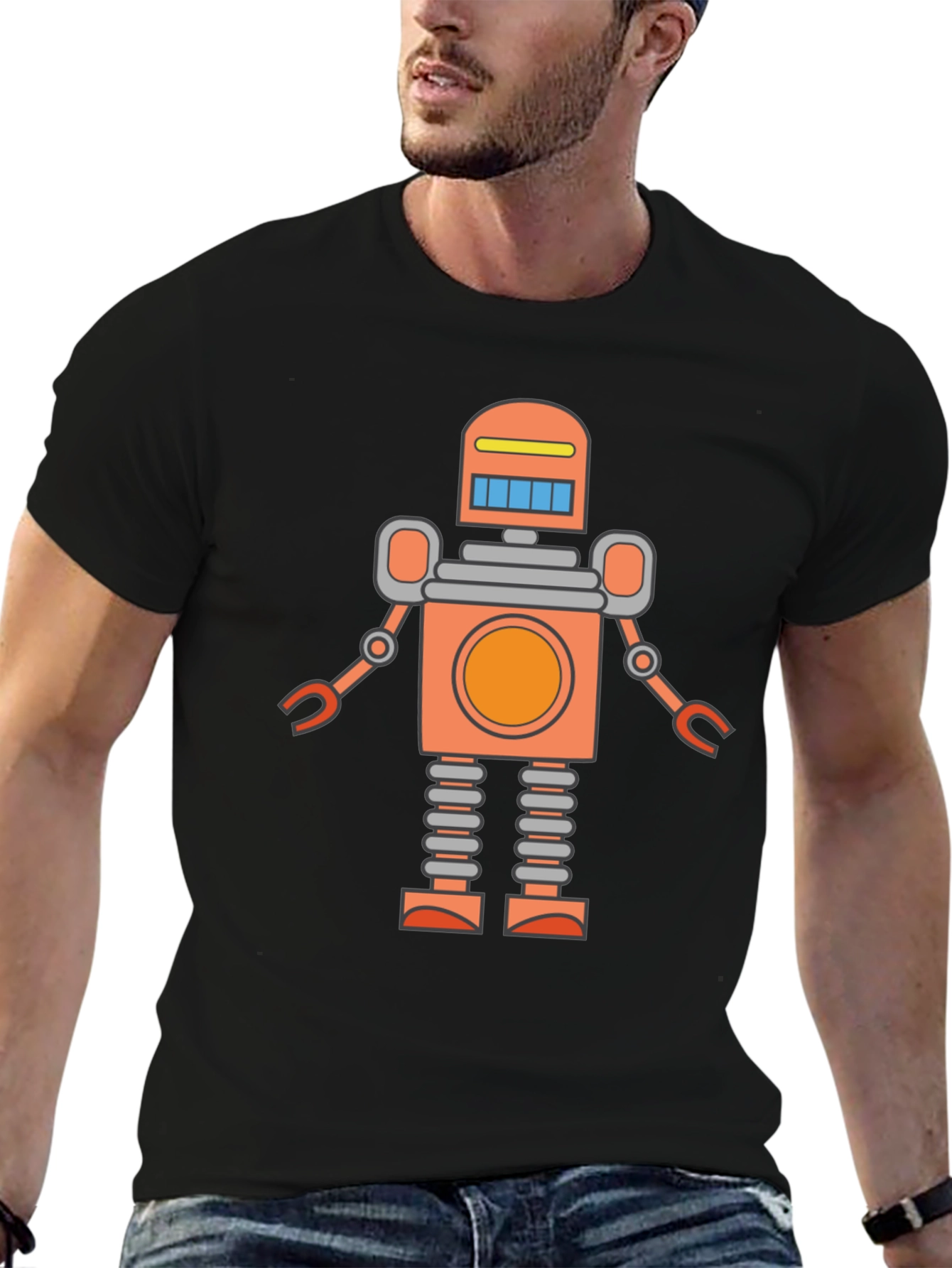 Retro Robot Graphic Tee - Cool Sci-Fi T-Shirt