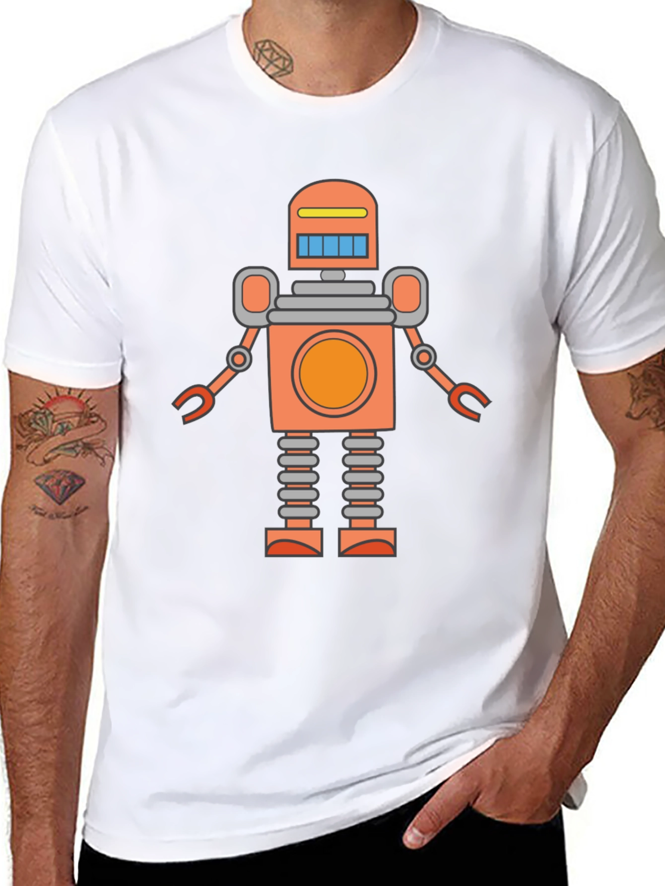 Retro Robot Graphic Tee - Cool Sci-Fi T-Shirt