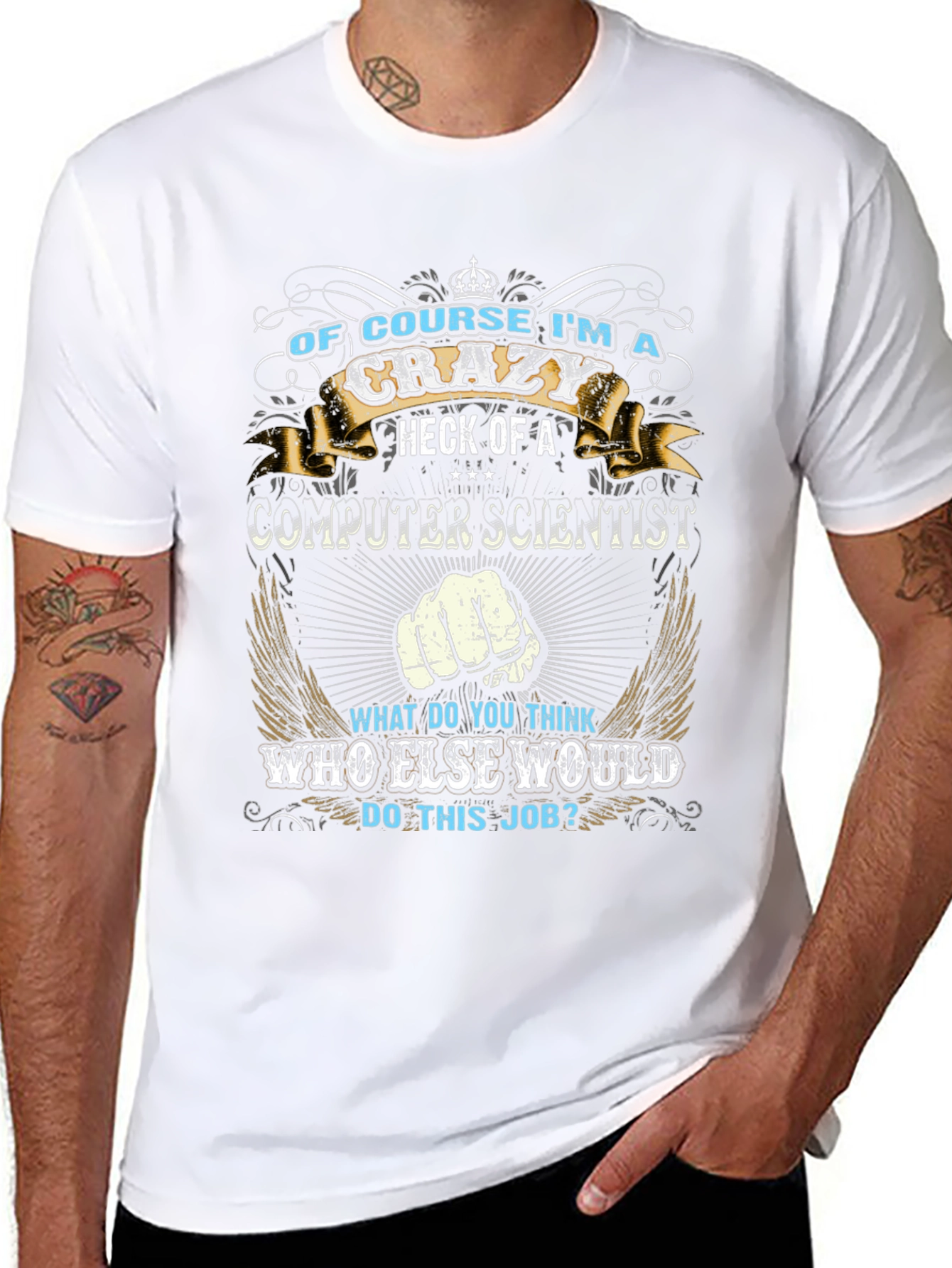 Crazy Computer Scientist Black T-Shirt