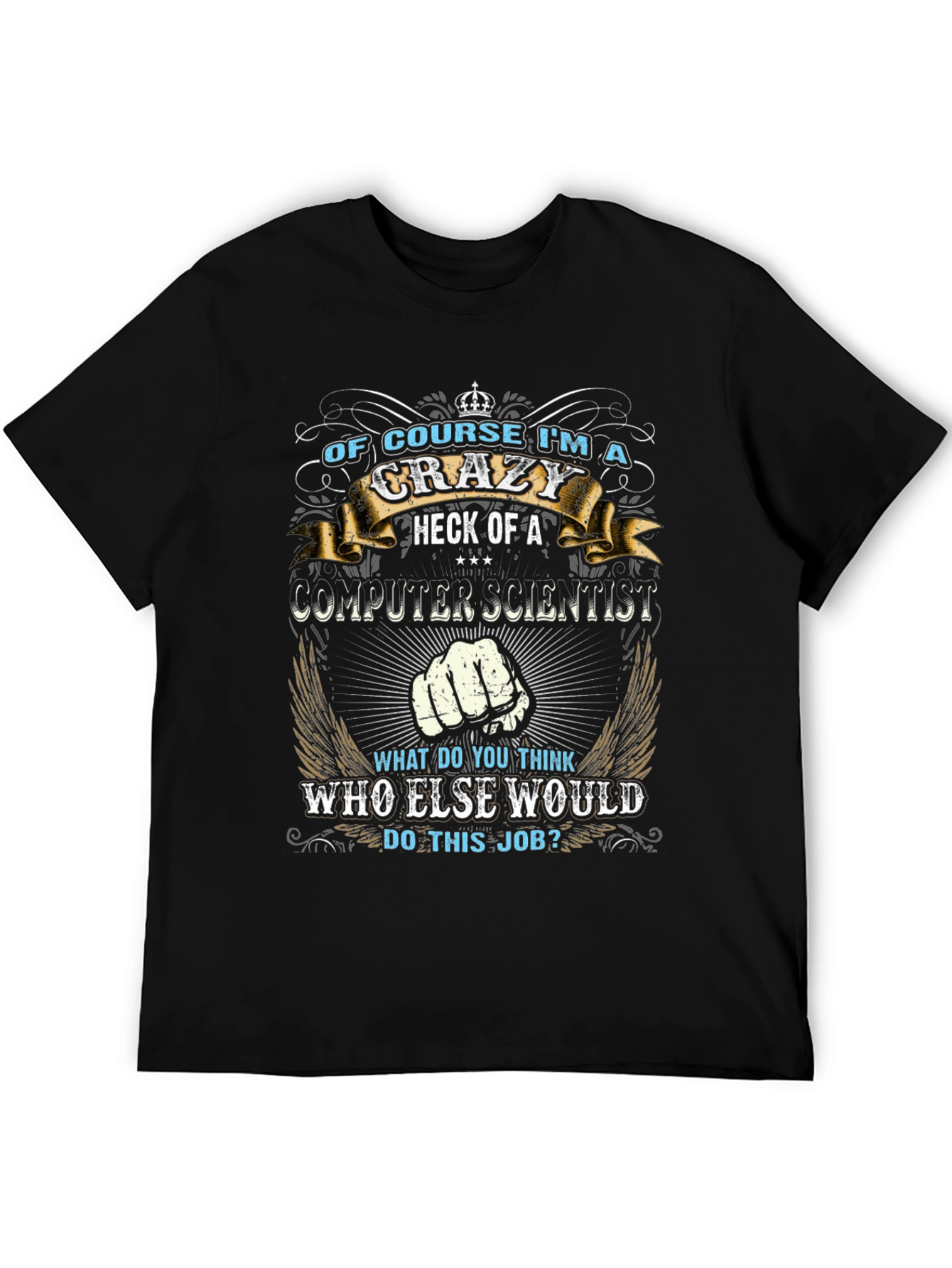 Crazy Computer Scientist Black T-Shirt