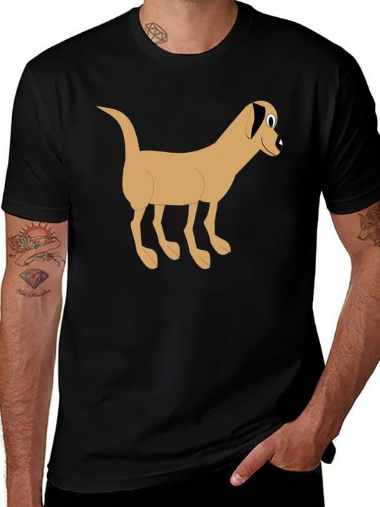 Cartoon Dog Graphic Tee - Classic Black T-Shirt