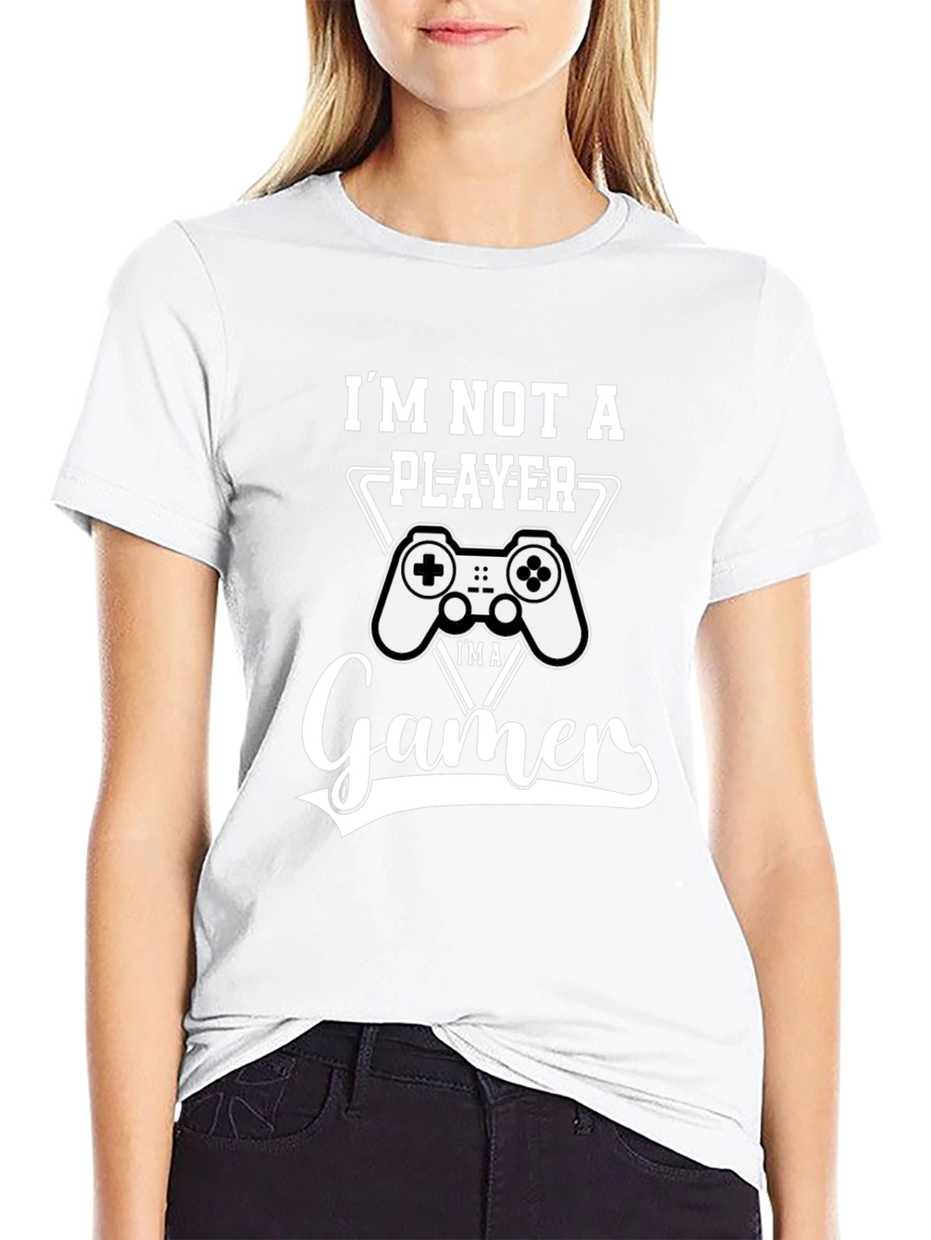 Im Not A Player Im a Gamer Black T-Shirt