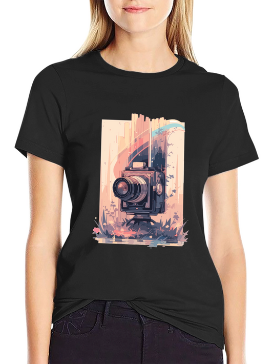 Vintage Camera Graphic Tee - Retro Photographer Style