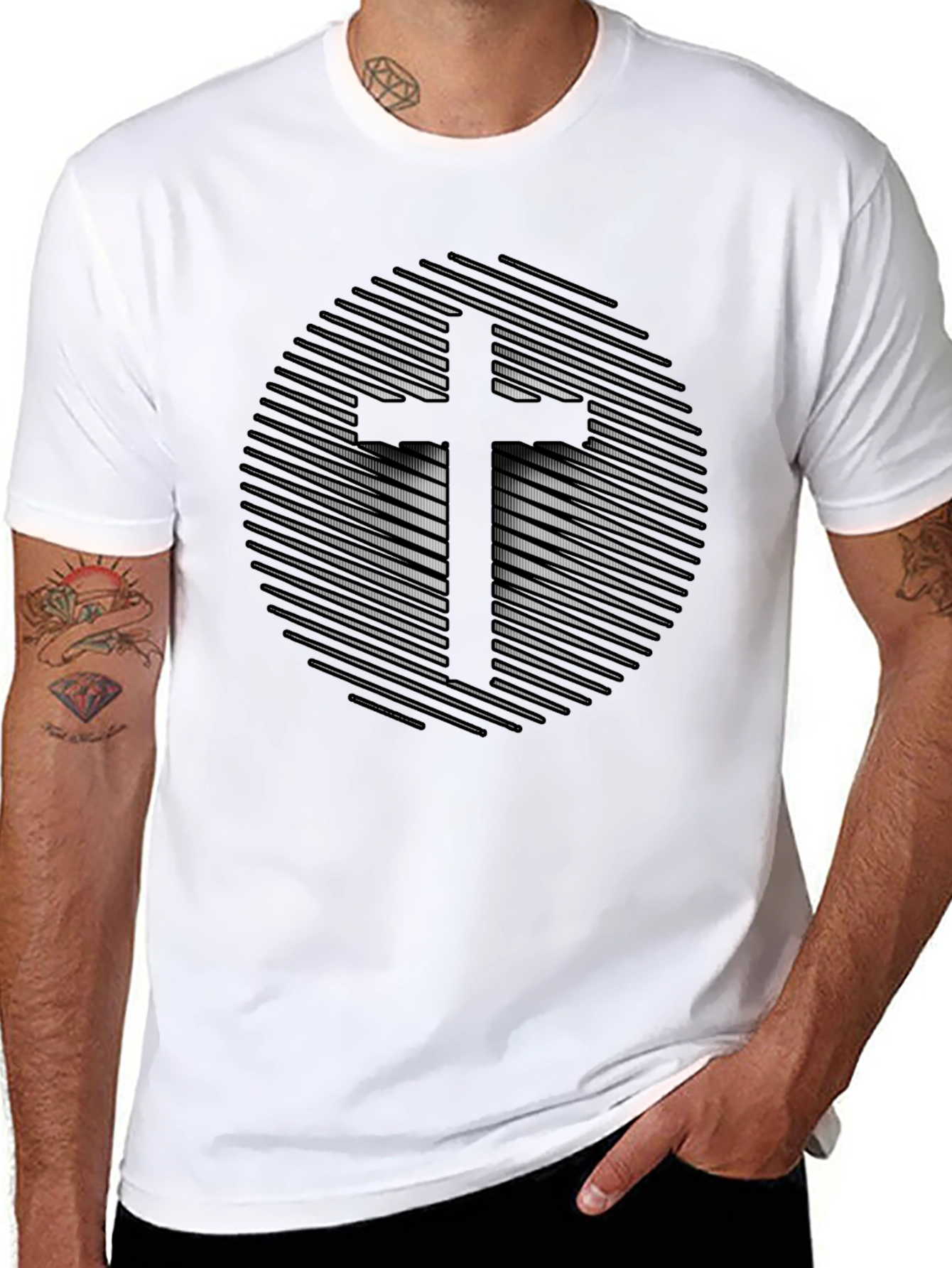 Abstract Cross Graphic Tee - Stylish Christian Apparel