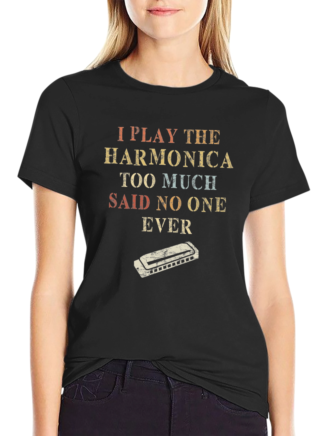 Harmonica Player T-Shirt - Funny Music Tee