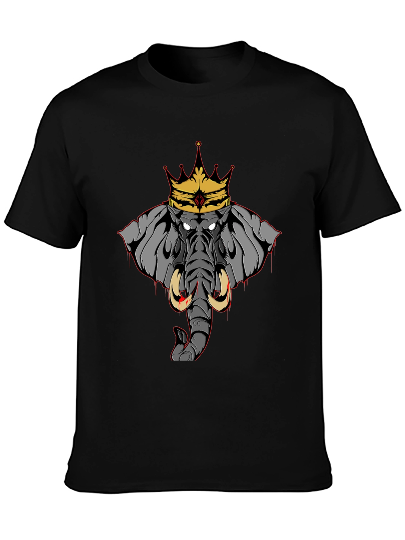 Elephant King Graphic Tee - Black Cotton T-Shirt