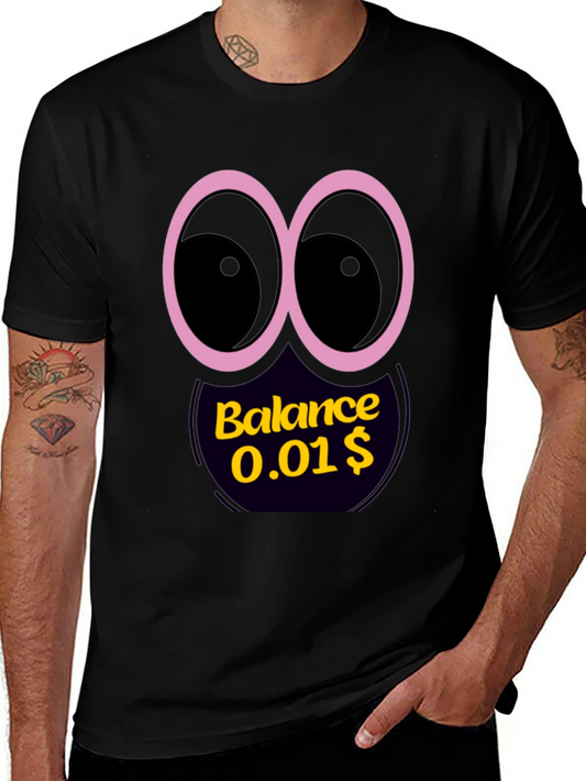 Funny Balance Graphic Black T-Shirt