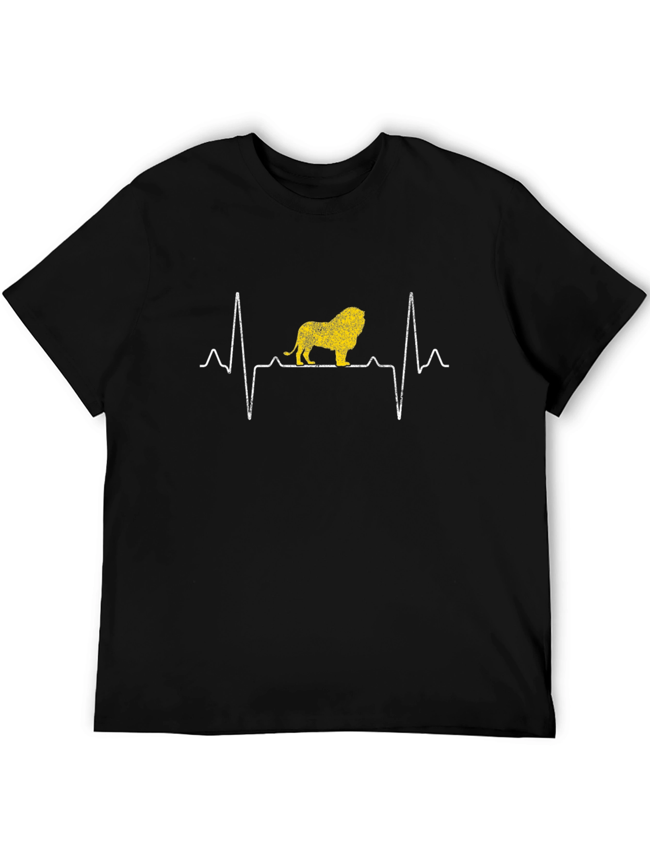 Lion Heartbeat T-Shirt - Black Graphic Tee