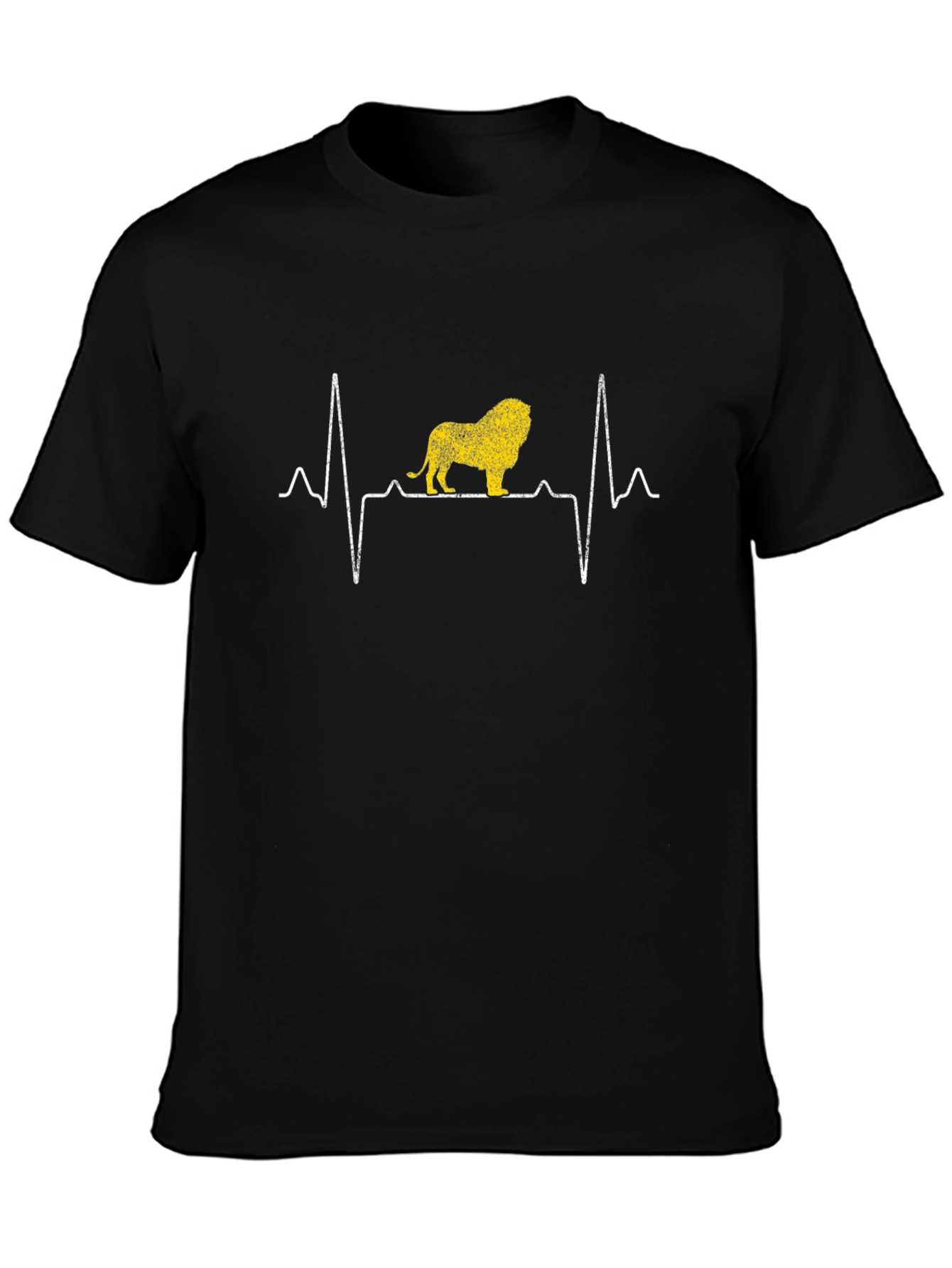 Lion Heartbeat T-Shirt - Black Graphic Tee