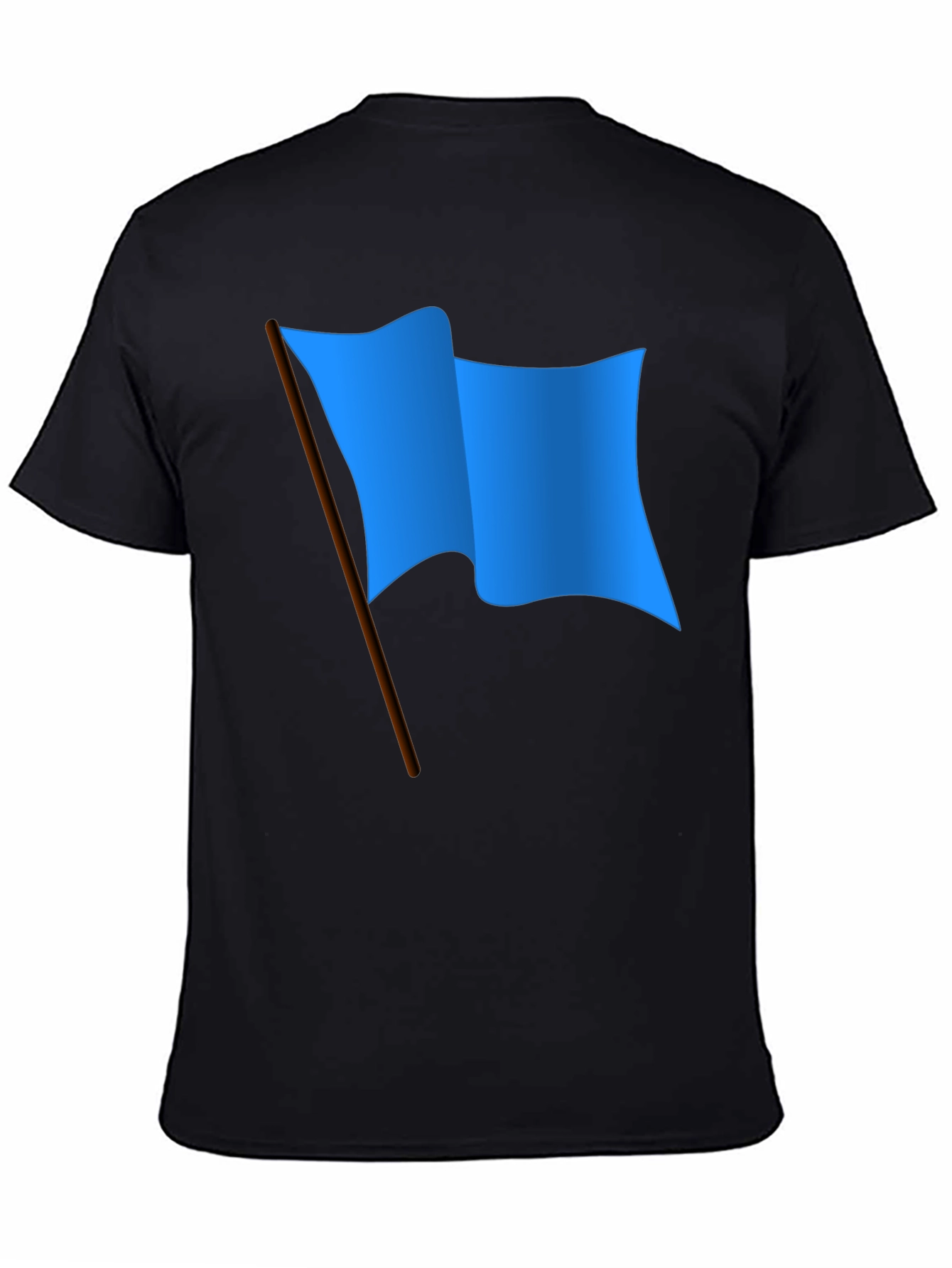 Blue Flag Graphic Black T-Shirt
