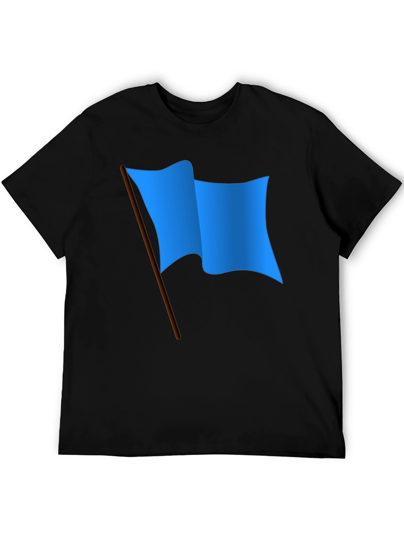 Blue Flag Graphic Black T-Shirt