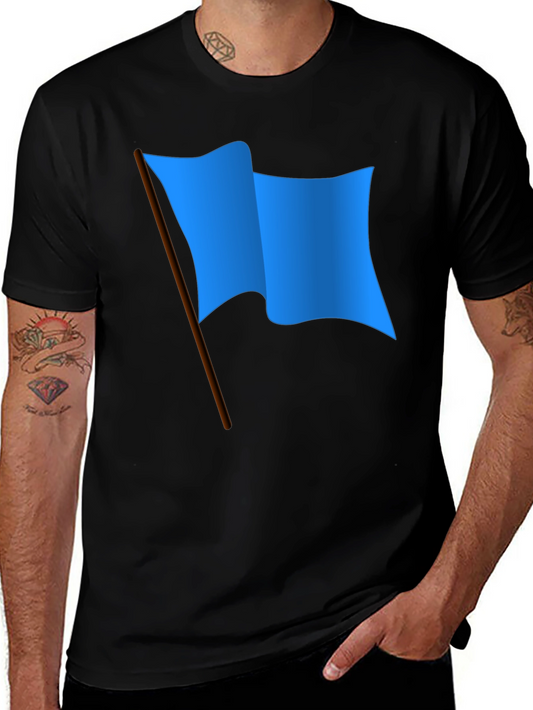 Blue Flag Graphic Black T-Shirt