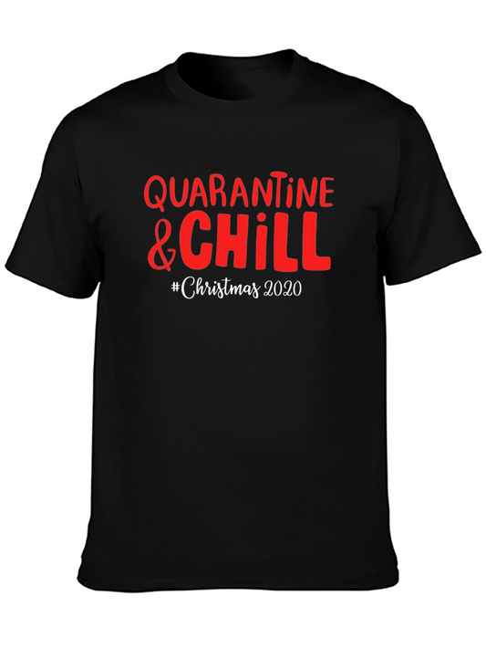 Quarantine & Chill Christmas 2020 Black T-Shirt