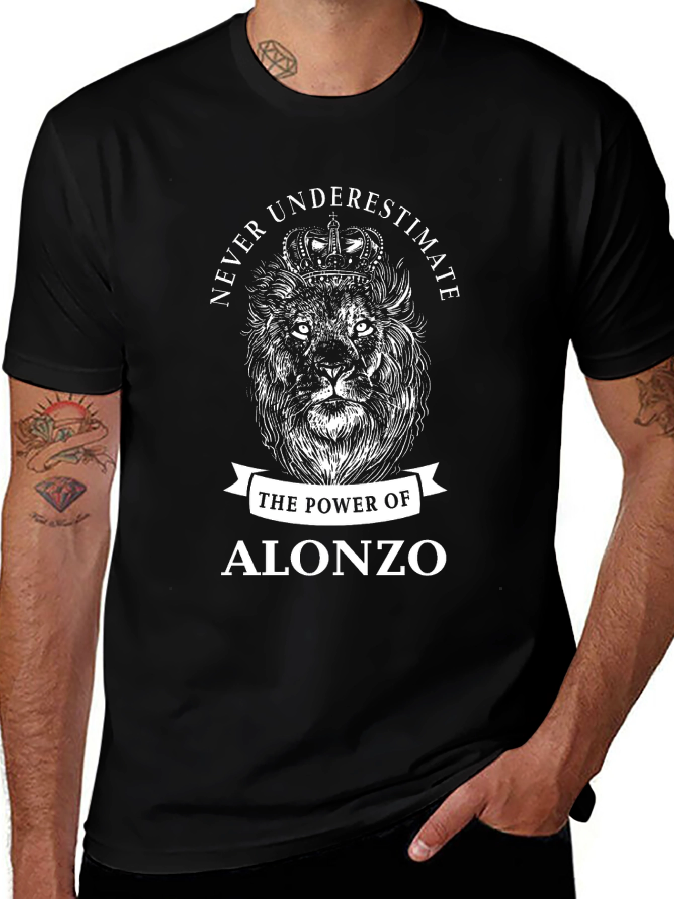 Never Underestimate Alonzo Lion Graphic T-Shirt
