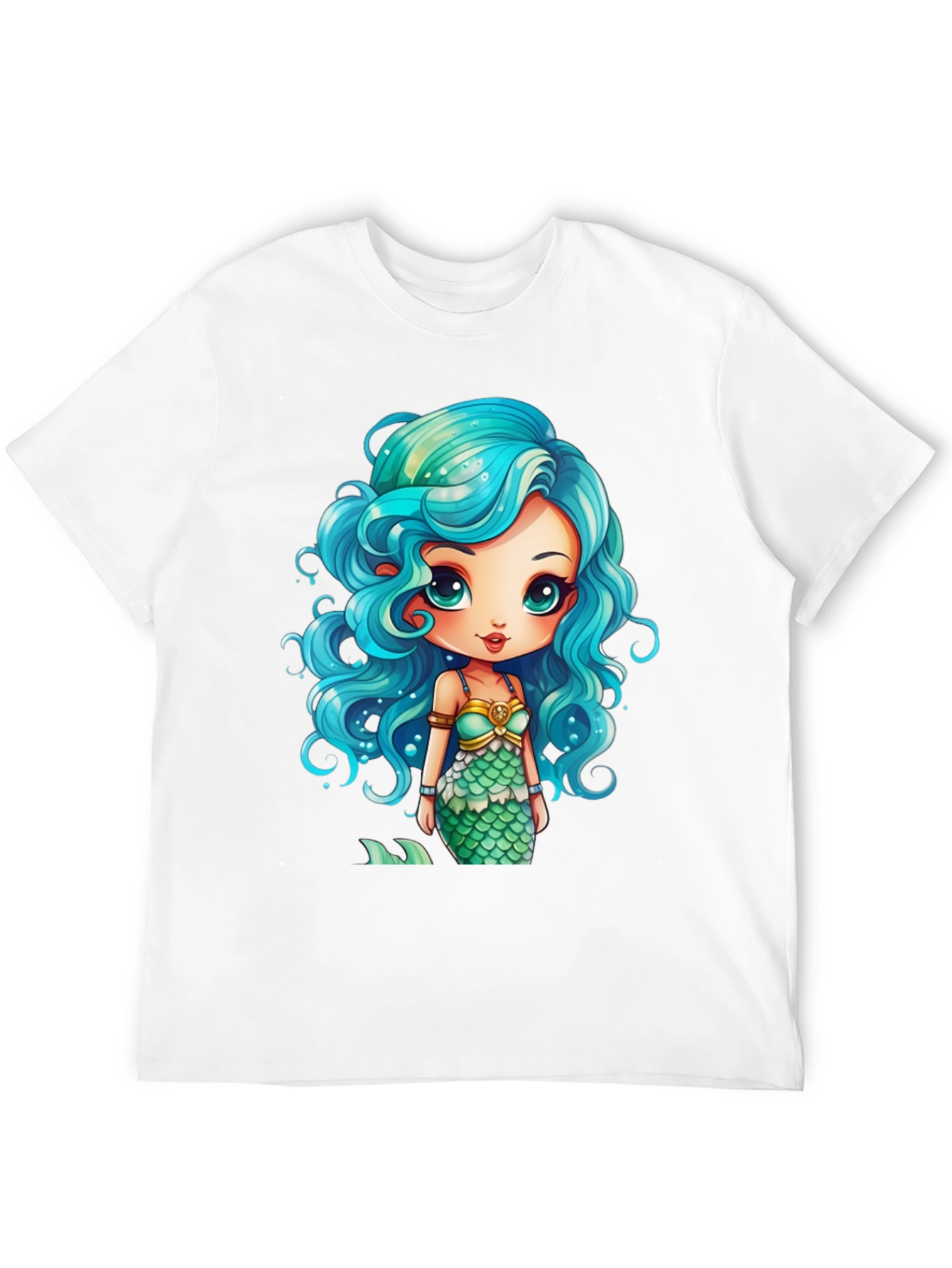Mermaid Graphic Tee - Unique Cartoon Design