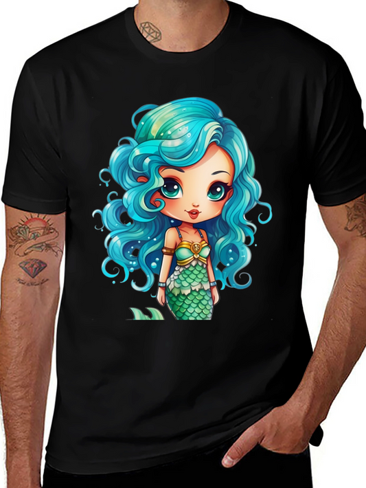 Mermaid Graphic Tee - Unique Cartoon Design