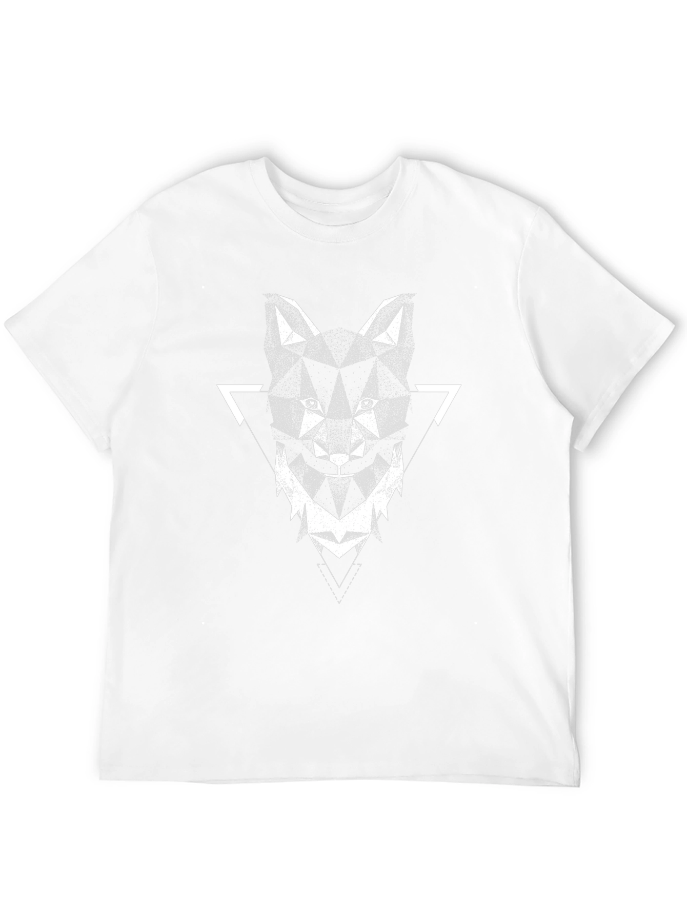 Geometric Wolf Graphic Tee - Modern Mens Shirt