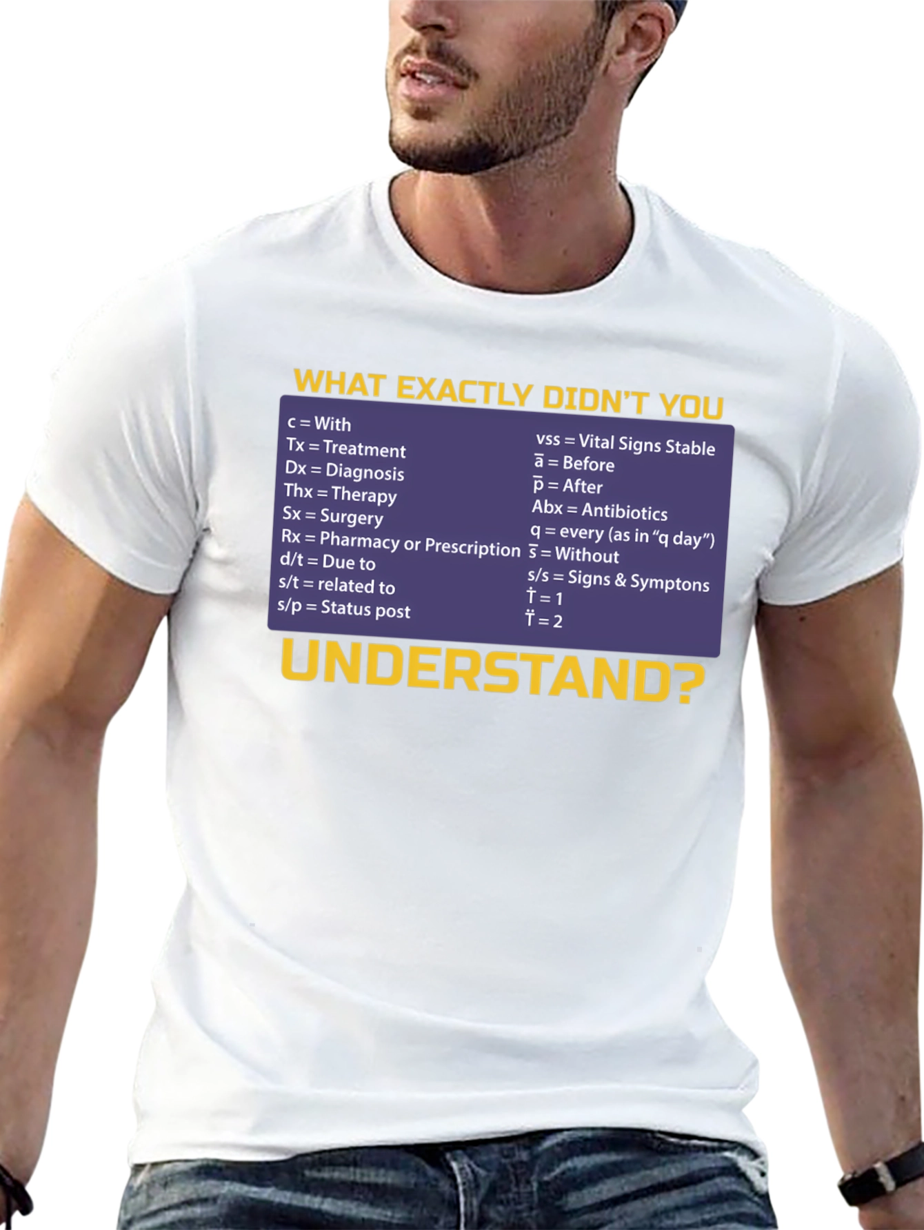 Medical Abbreviation T-Shirt: Doctor Nurse Funny Tee