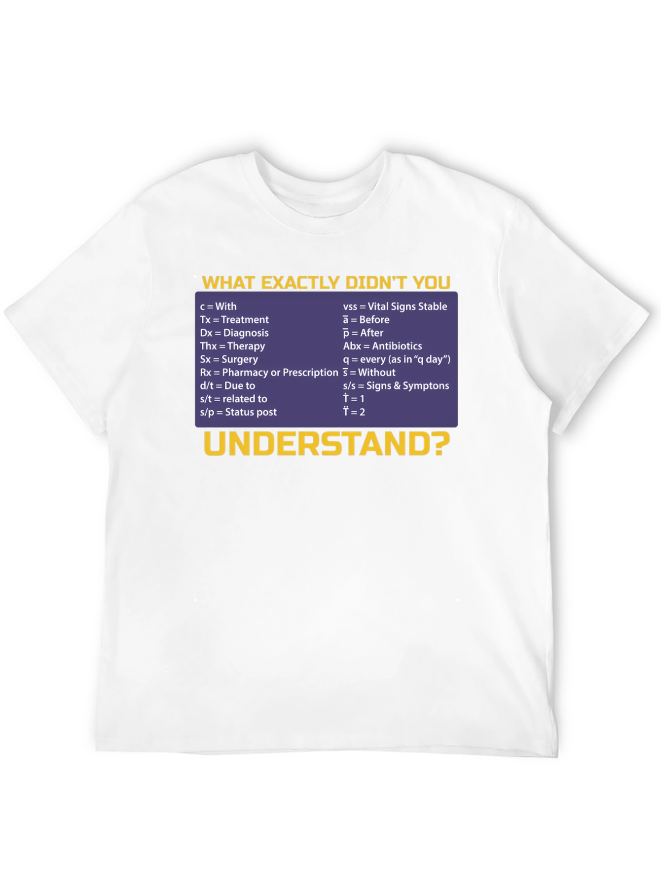 Medical Abbreviation T-Shirt: Doctor Nurse Funny Tee