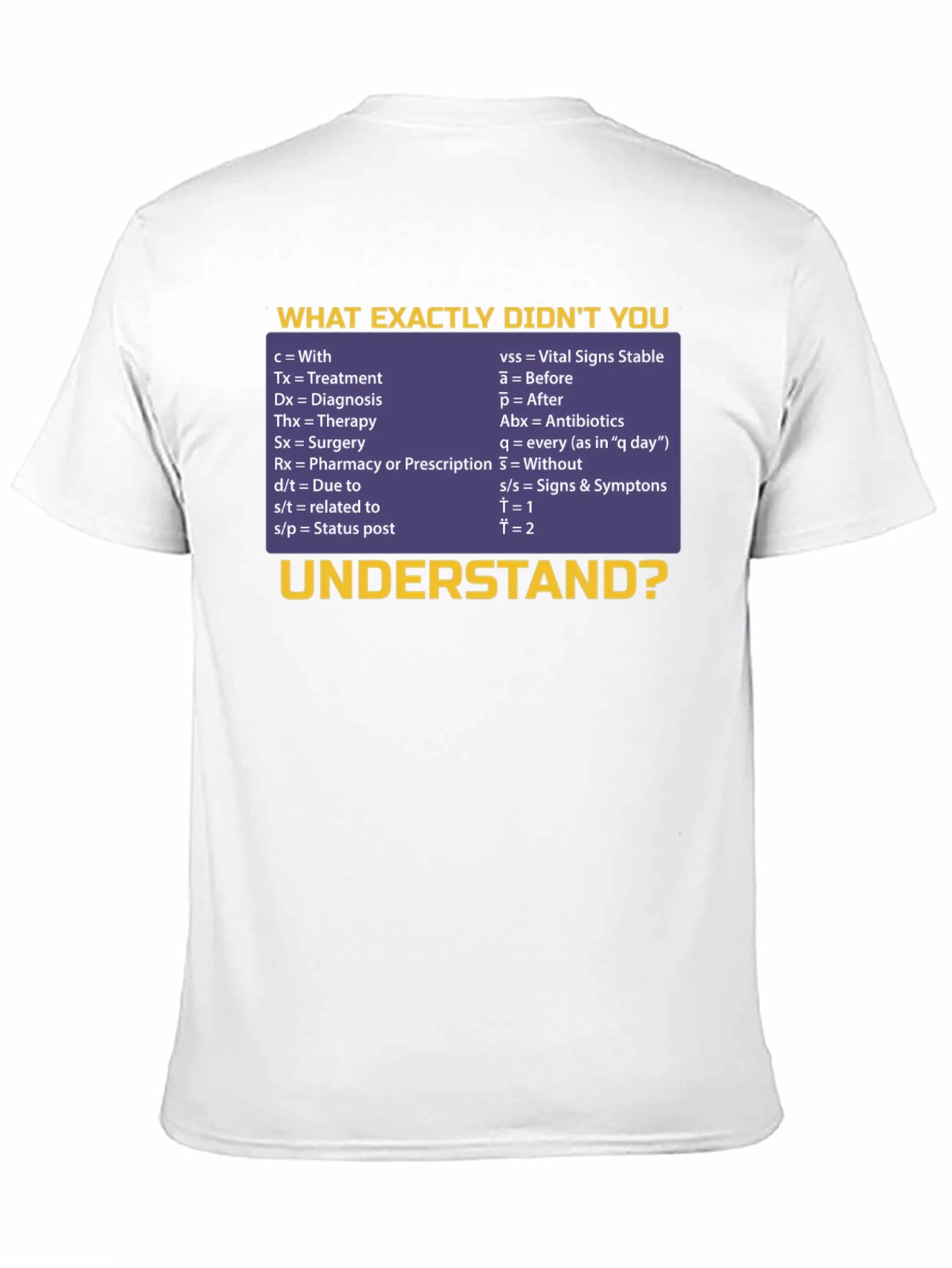 Medical Abbreviation T-Shirt: Doctor Nurse Funny Tee