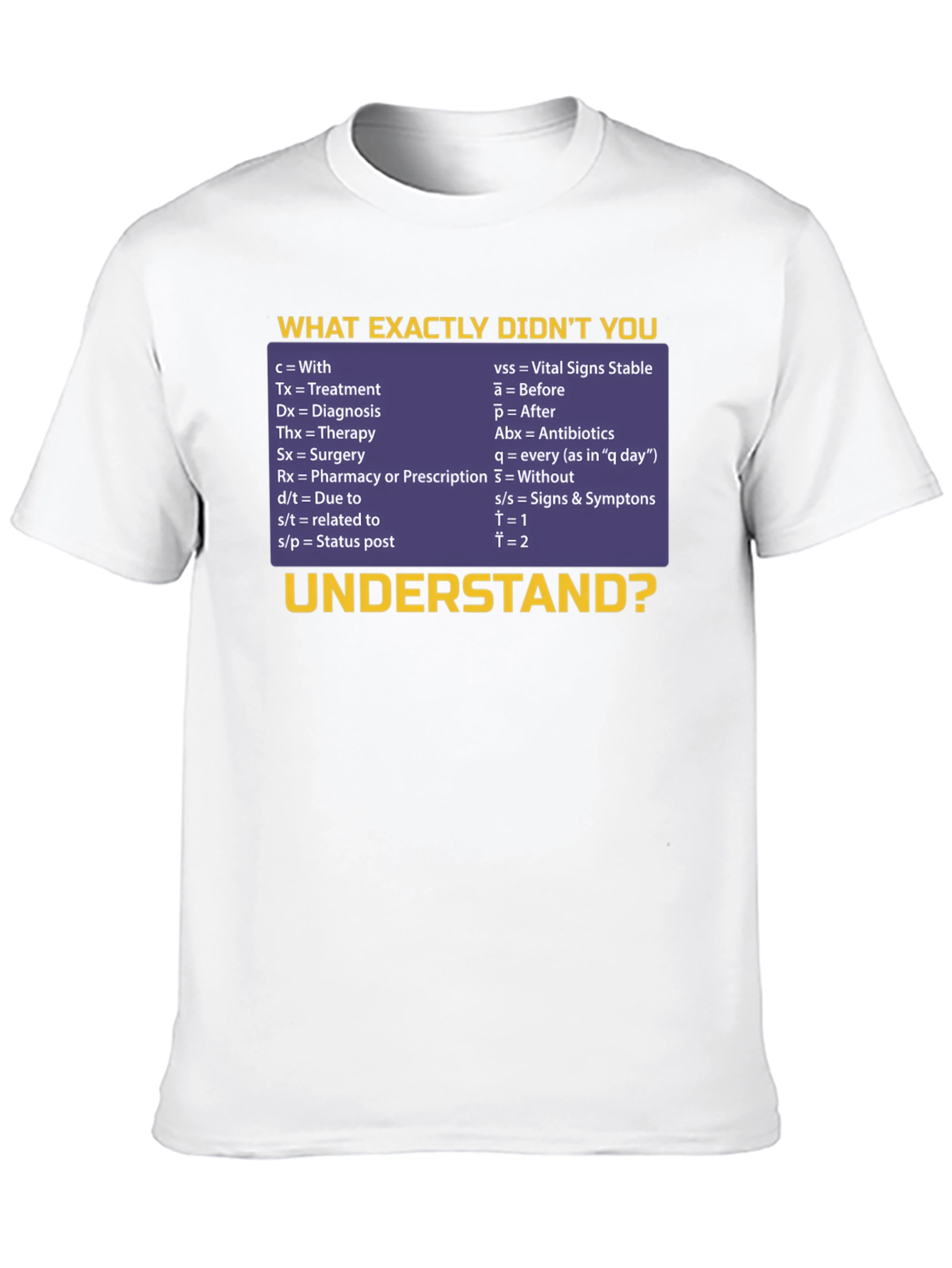 Medical Abbreviation T-Shirt: Doctor Nurse Funny Tee