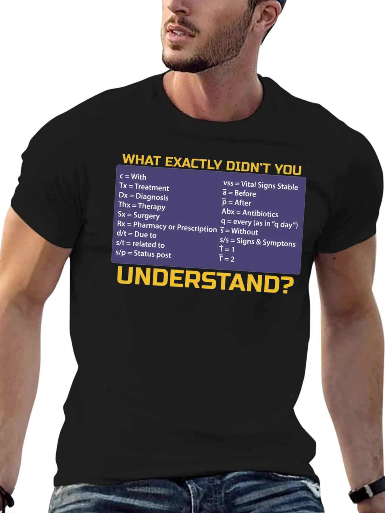 Medical Abbreviation T-Shirt: Doctor Nurse Funny Tee