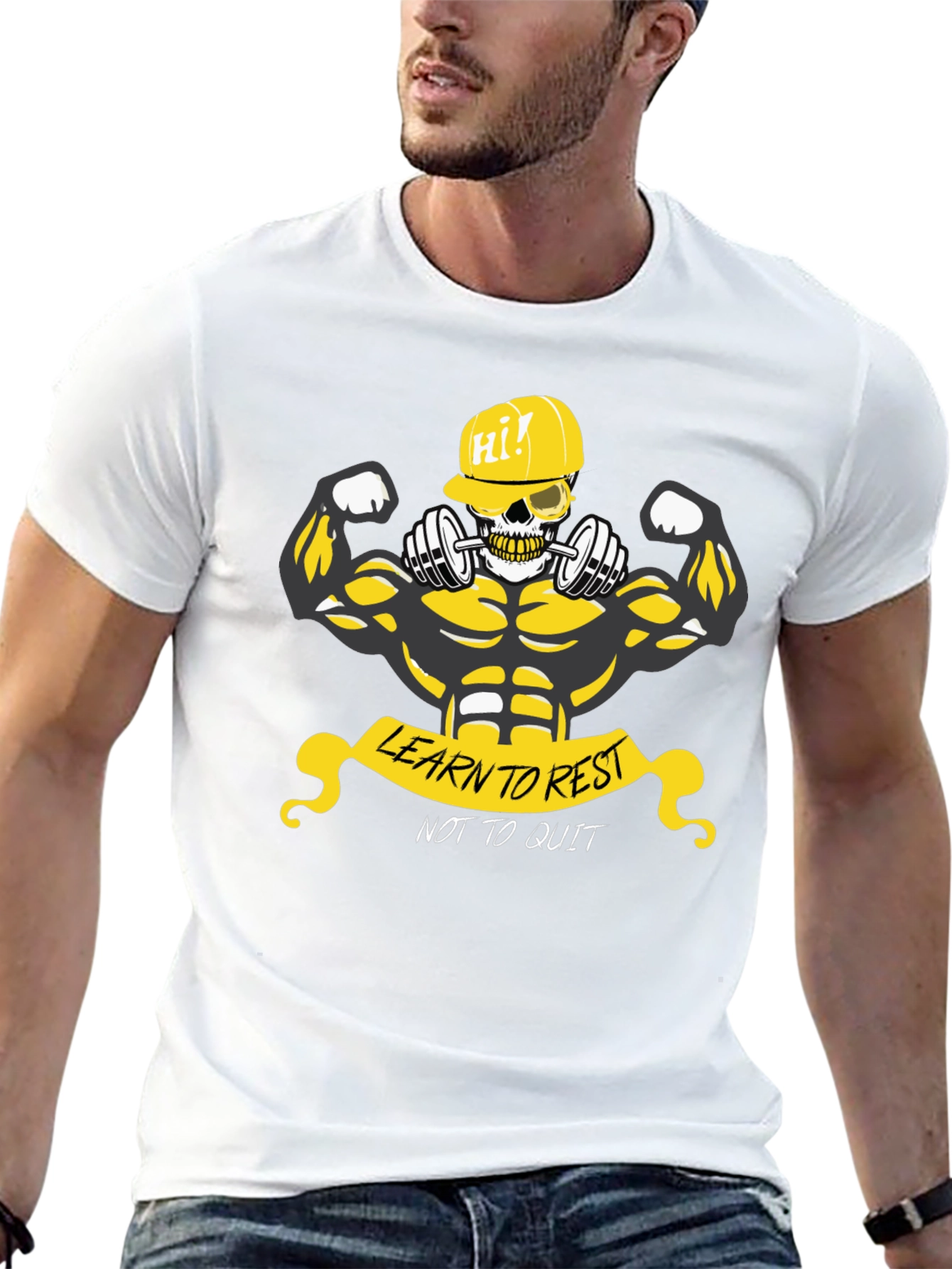 Weightlifting Skeleton Graphic T-Shirt