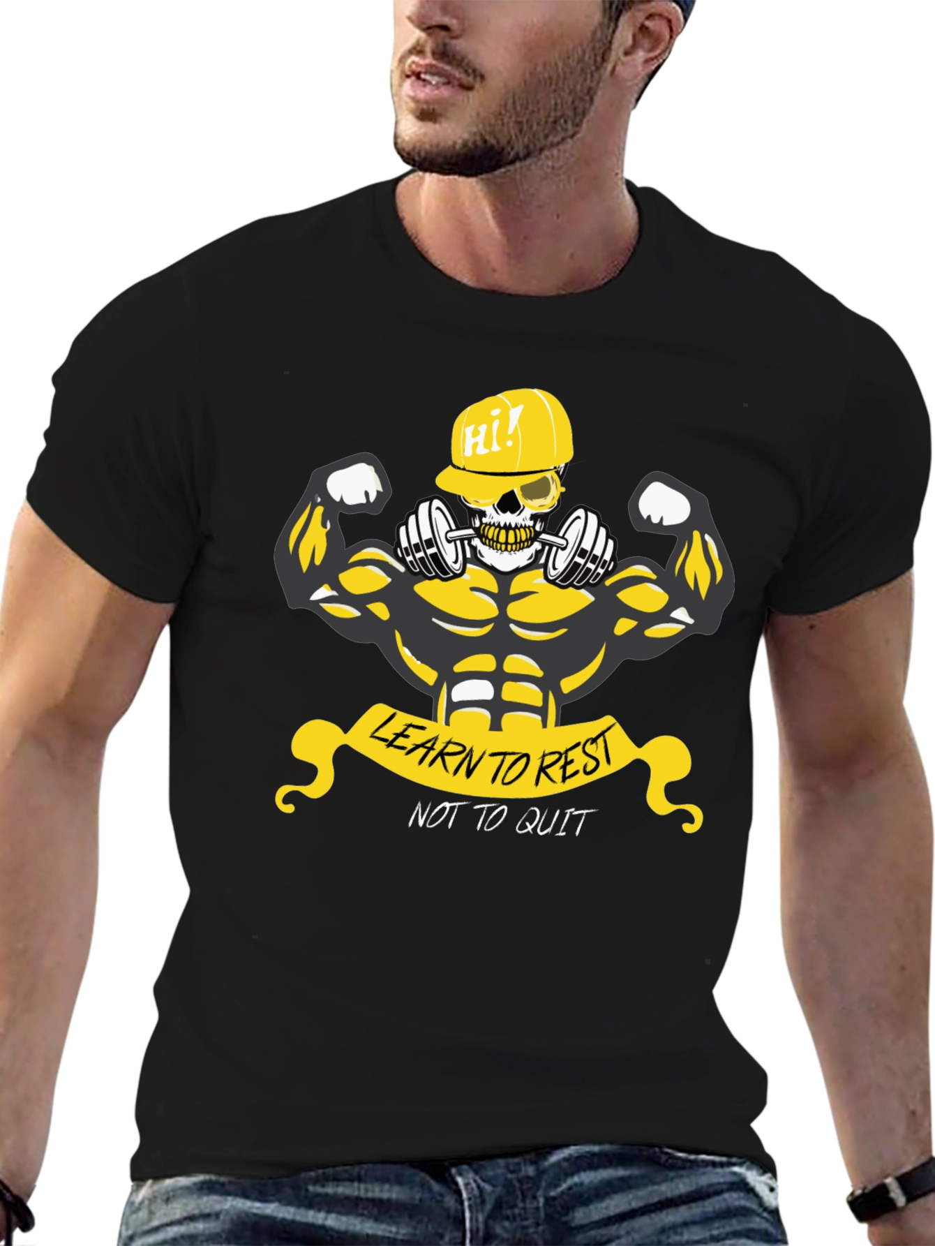 Weightlifting Skeleton Graphic T-Shirt