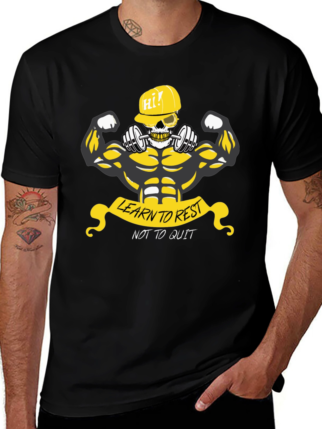 Weightlifting Skeleton Graphic T-Shirt