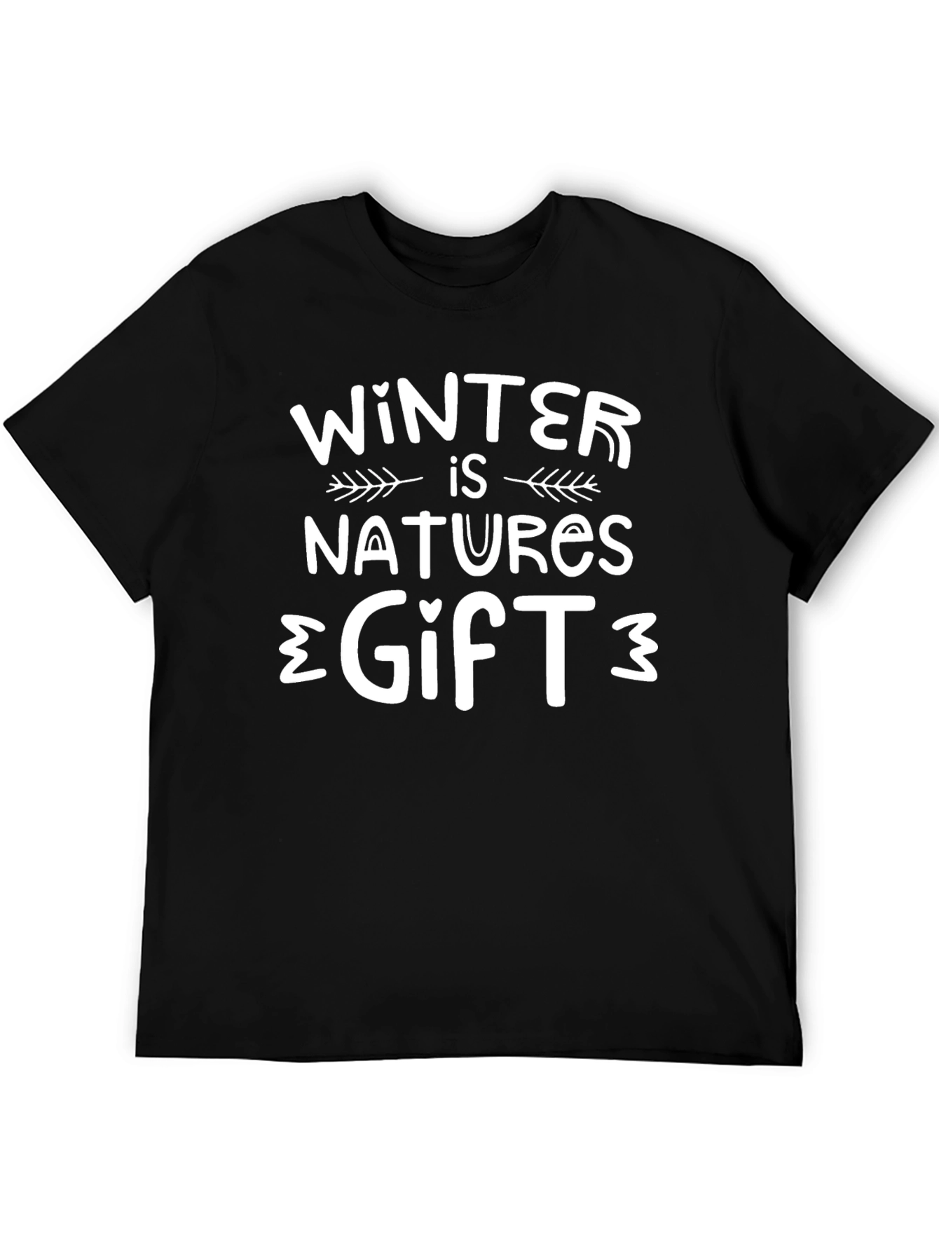 Winter is Natures Gift Black Graphic T-Shirt