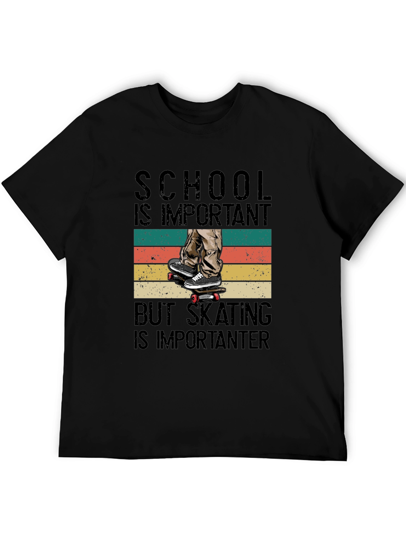 Skateboarding T-Shirt - School is Important
