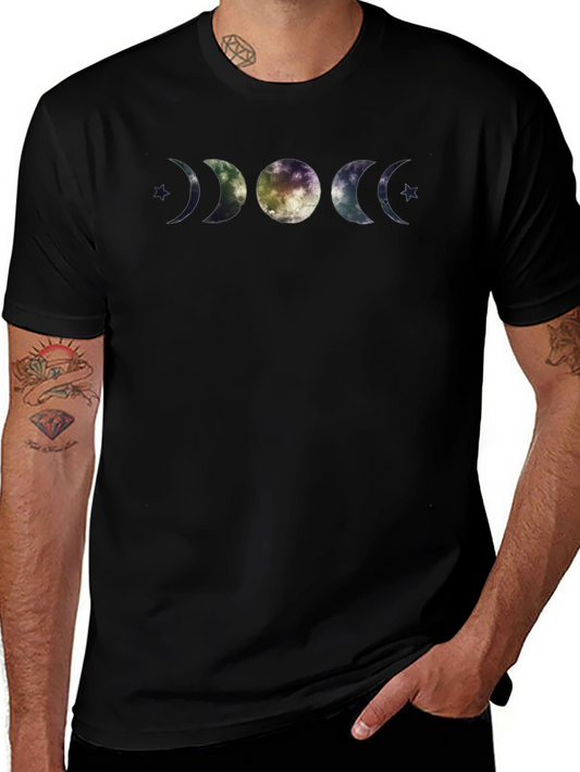 Moon Phases Graphic Black T-Shirt