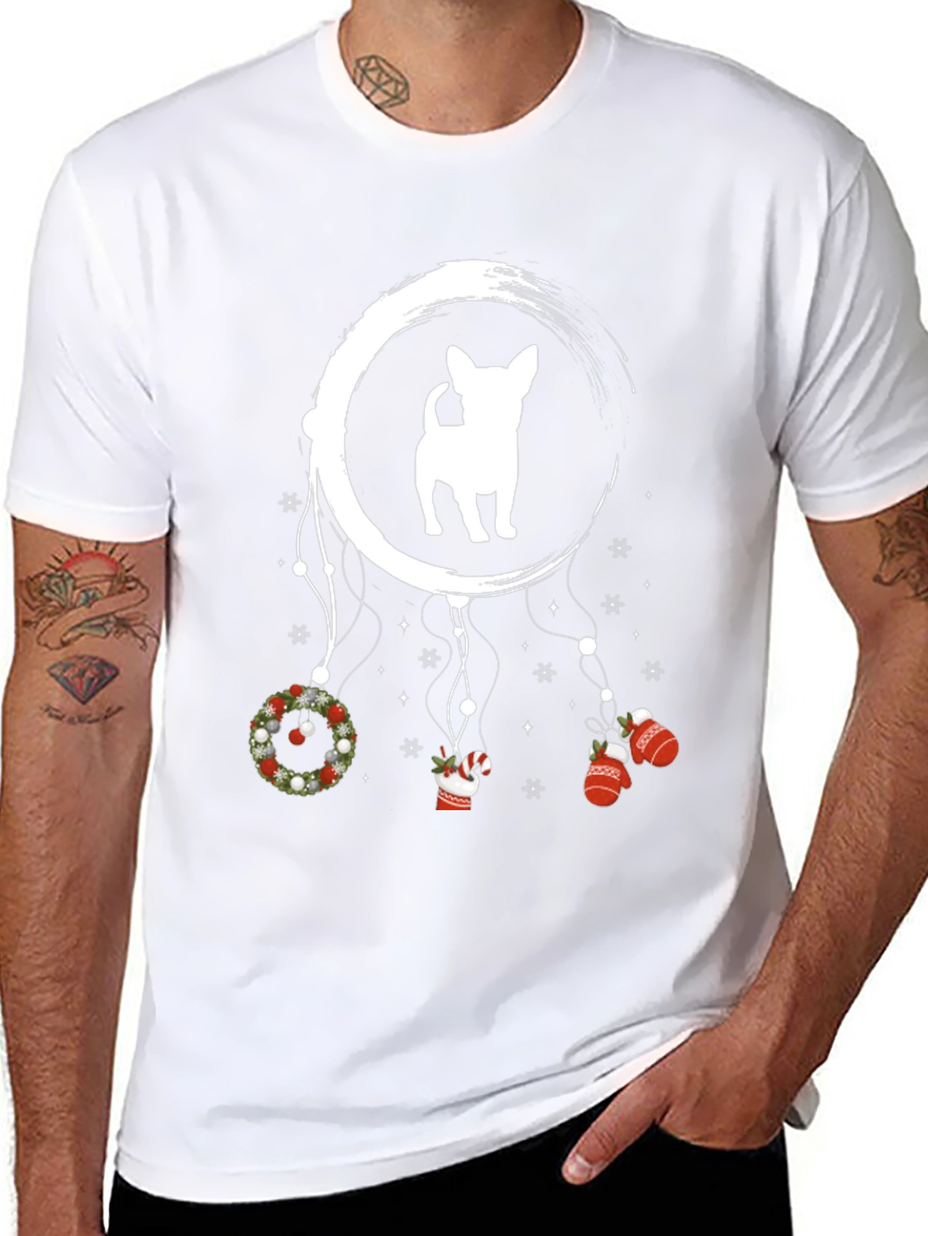 Festive Dog Dreamcatcher Graphic Tee