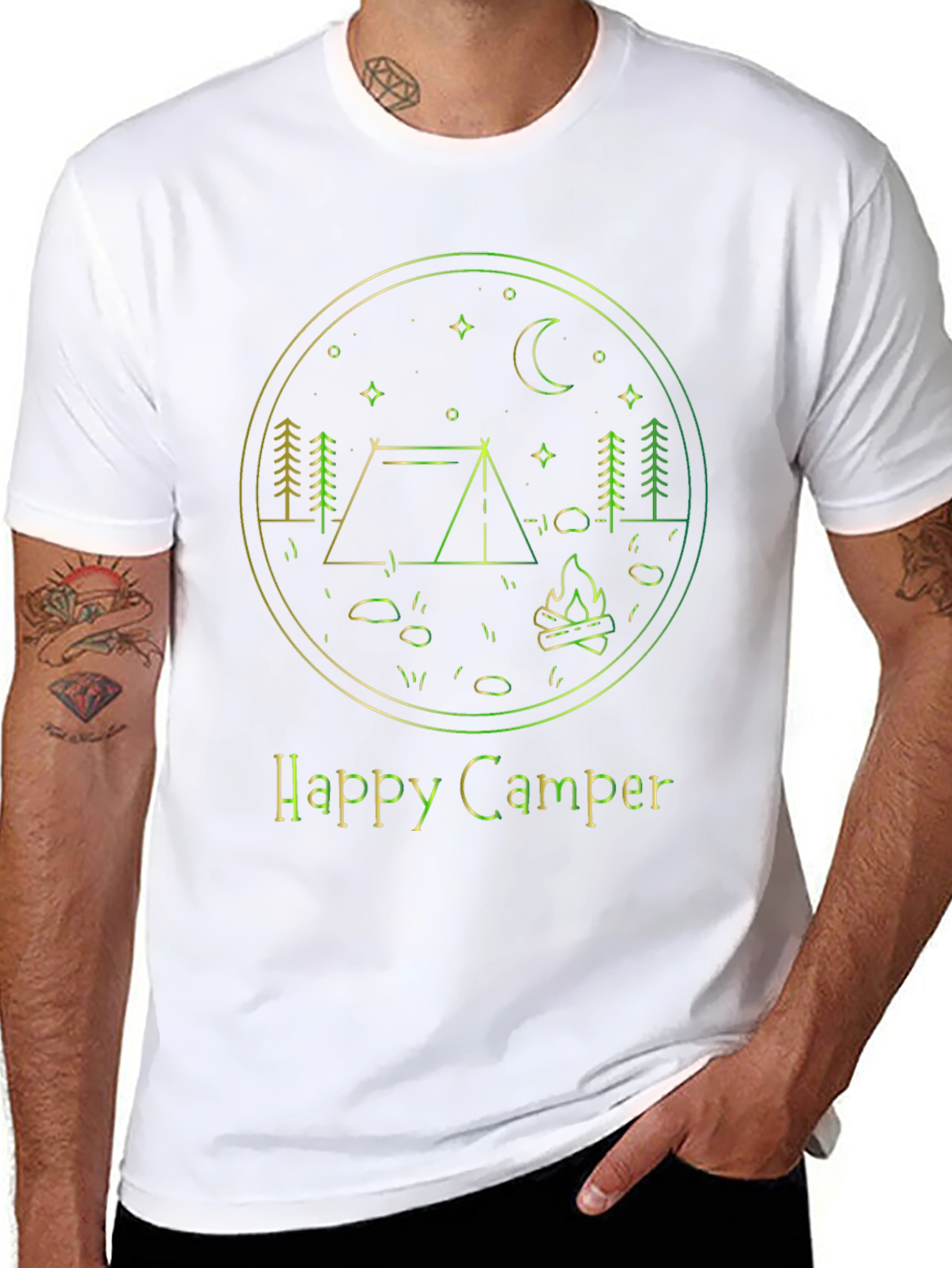 Happy Camper Graphic T-Shirt - Camping Adventure