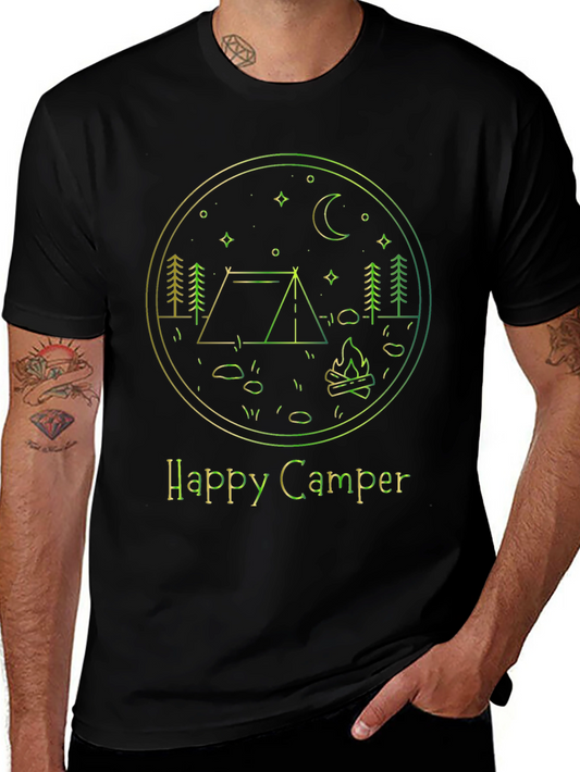 Happy Camper Graphic T-Shirt - Camping Adventure