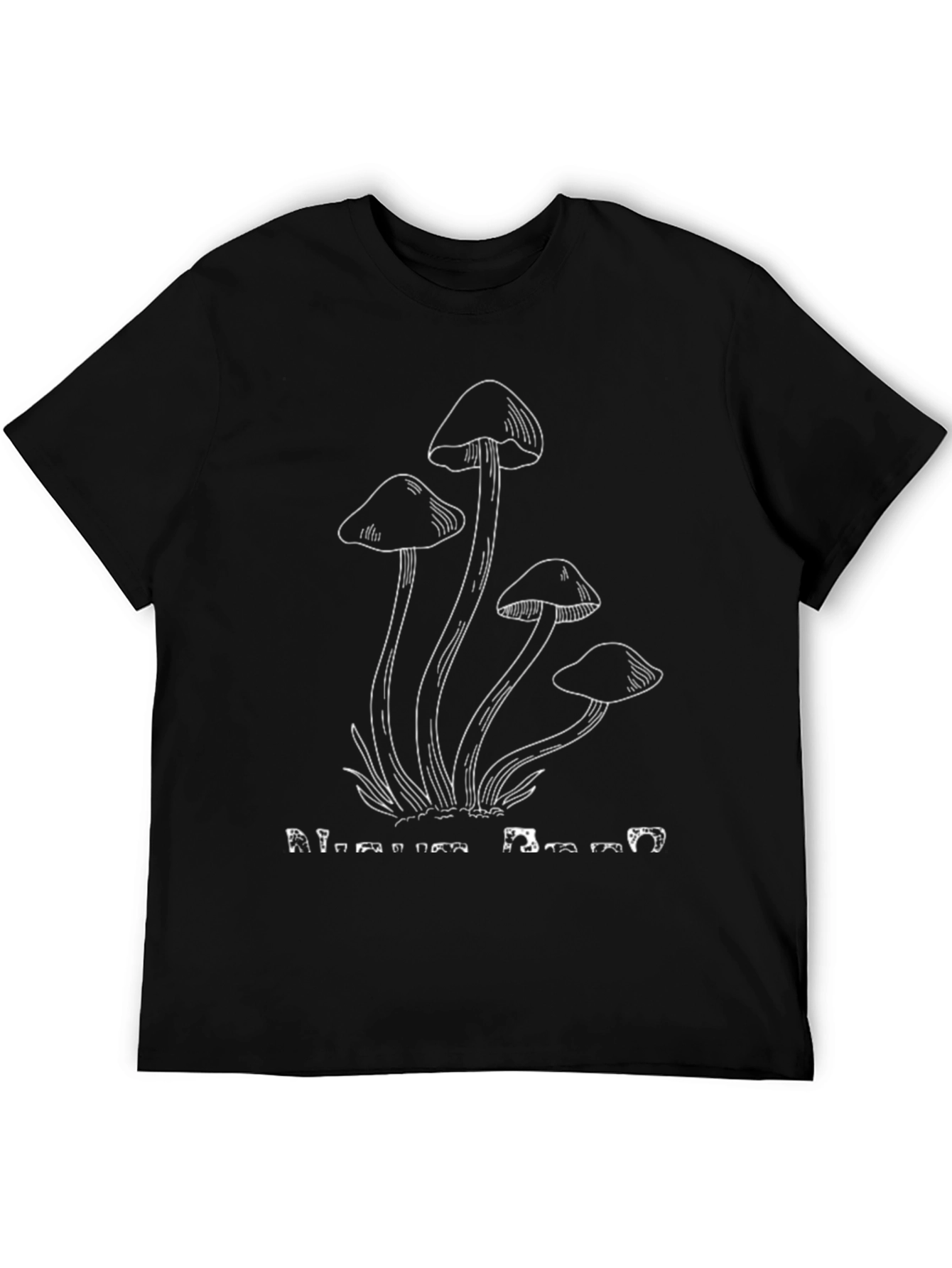 Mushroom Print Black Tee