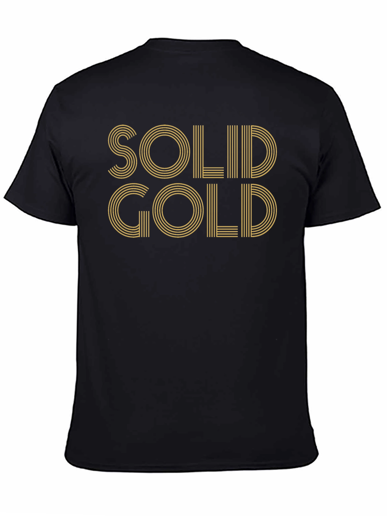 Solid Gold Graphic Print Black T-Shirt