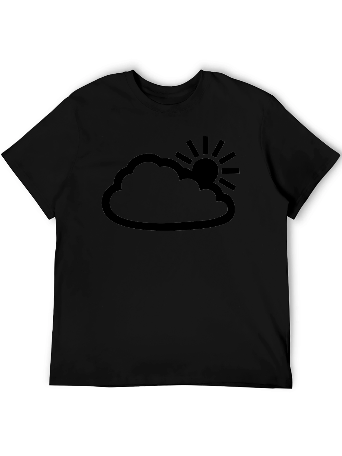 Cloud Sun Graphic Black Tee - Weather Inspired