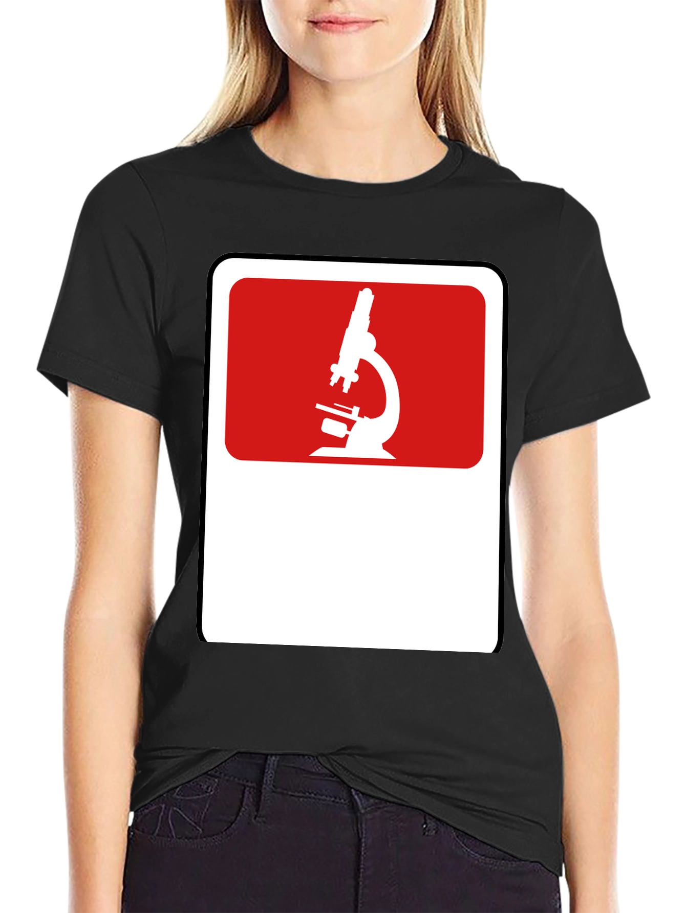 Science Microscope Graphic Black T-Shirt