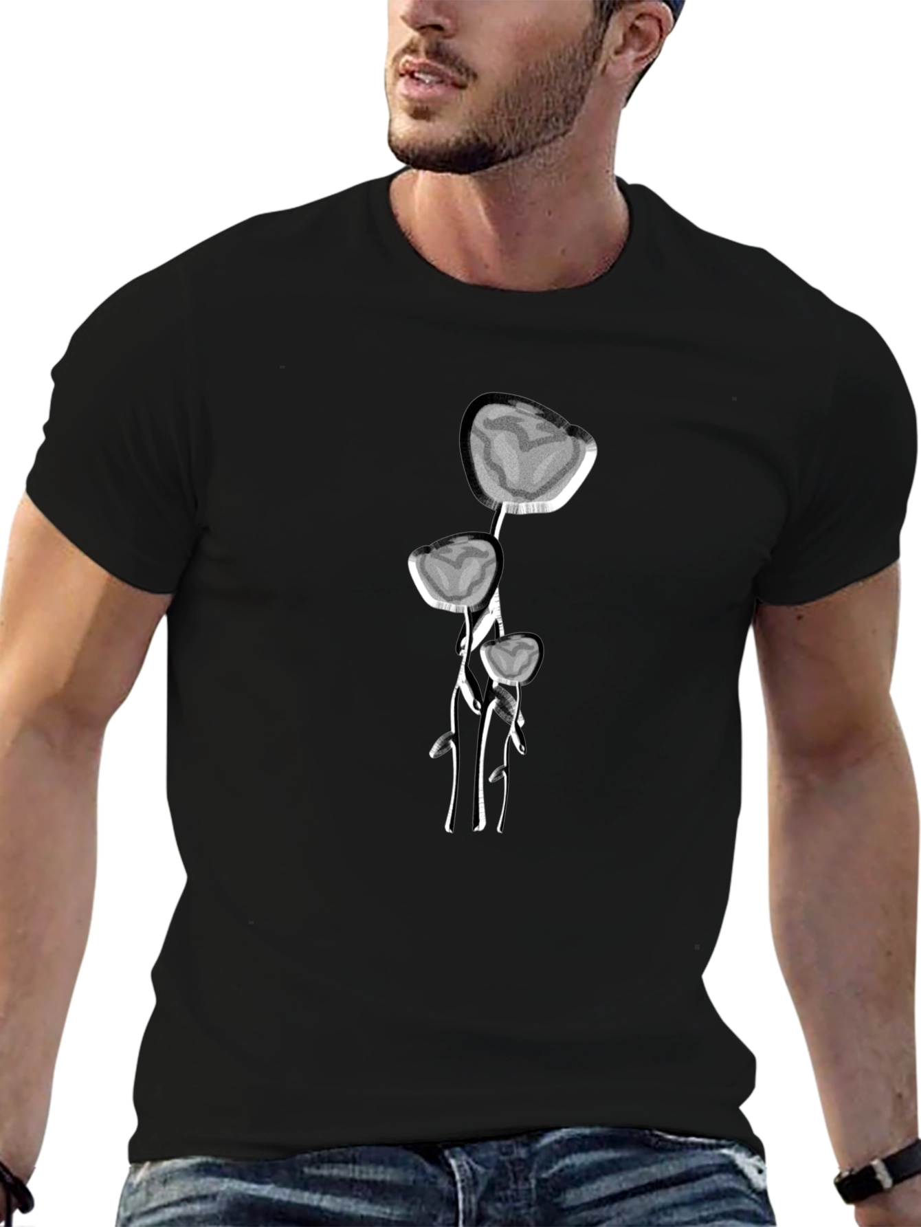 Abstract Floral Design T-Shirt