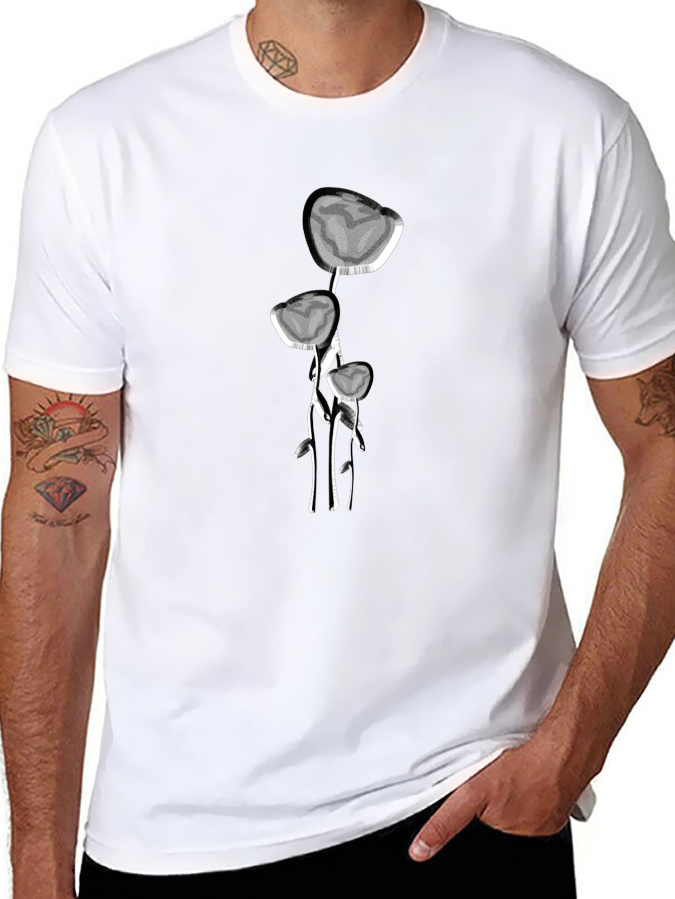 Abstract Floral Design T-Shirt