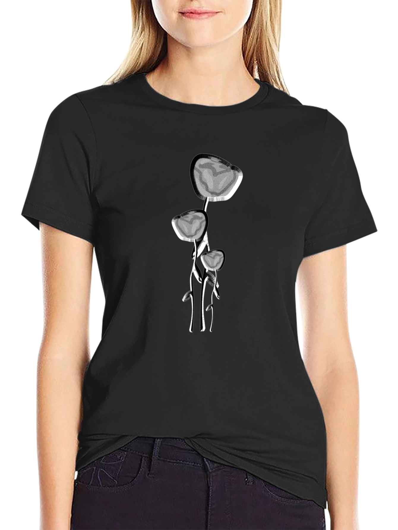 Abstract Floral Design T-Shirt