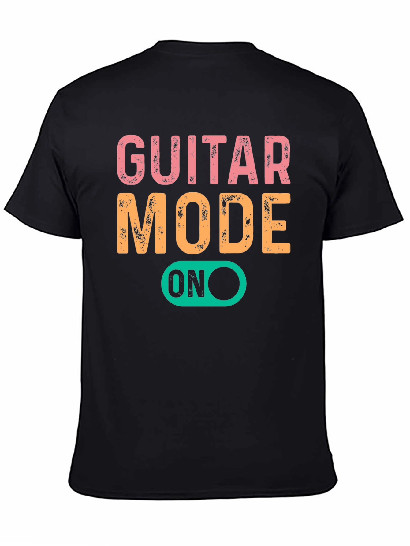 Guitar Mode On Graphic Tee - Black Cotton T-Shirt